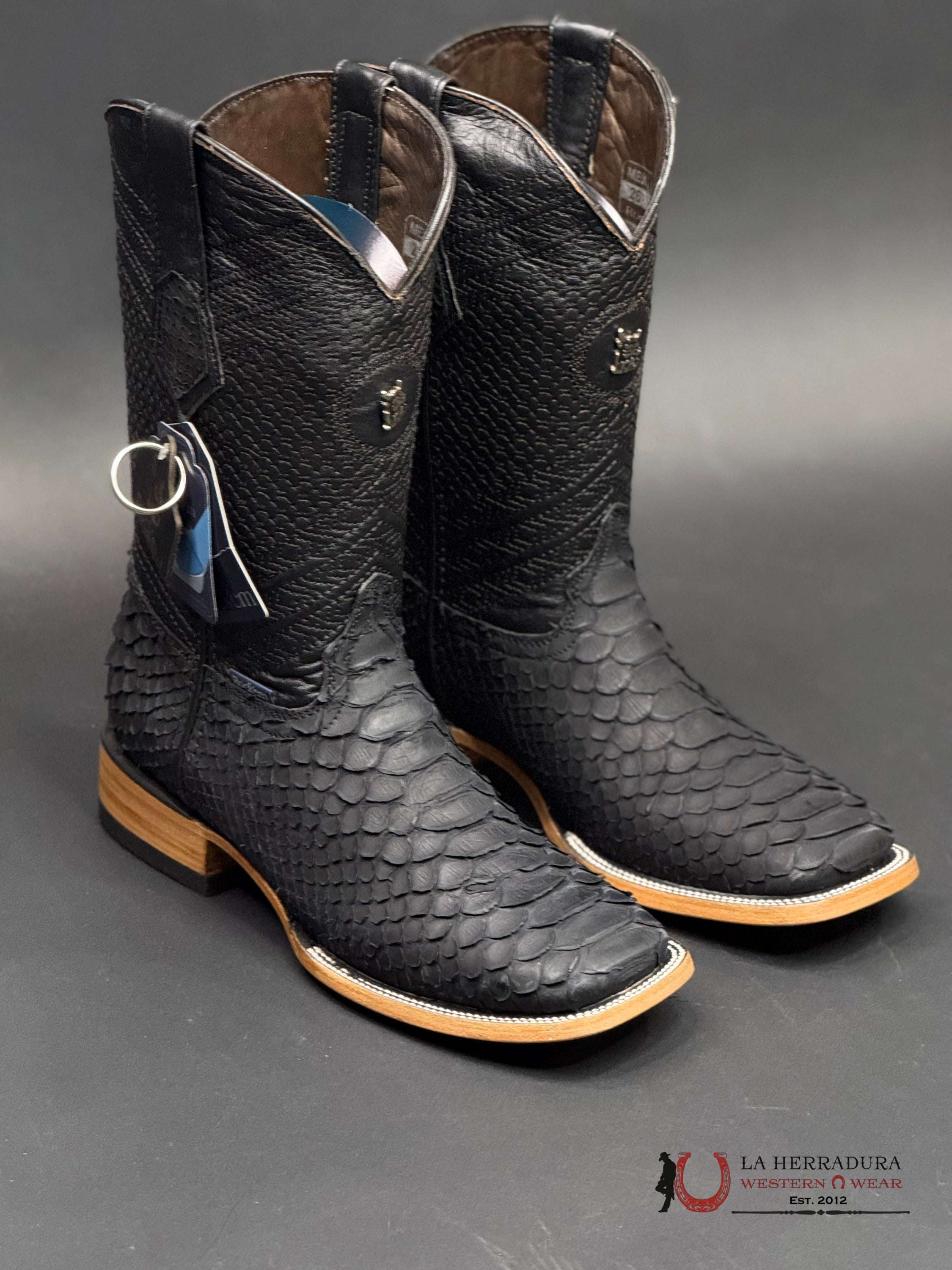 ROCKEM MENS PITÓN EXT NEGRO MATTE BOOT BOTAS HOMBRES