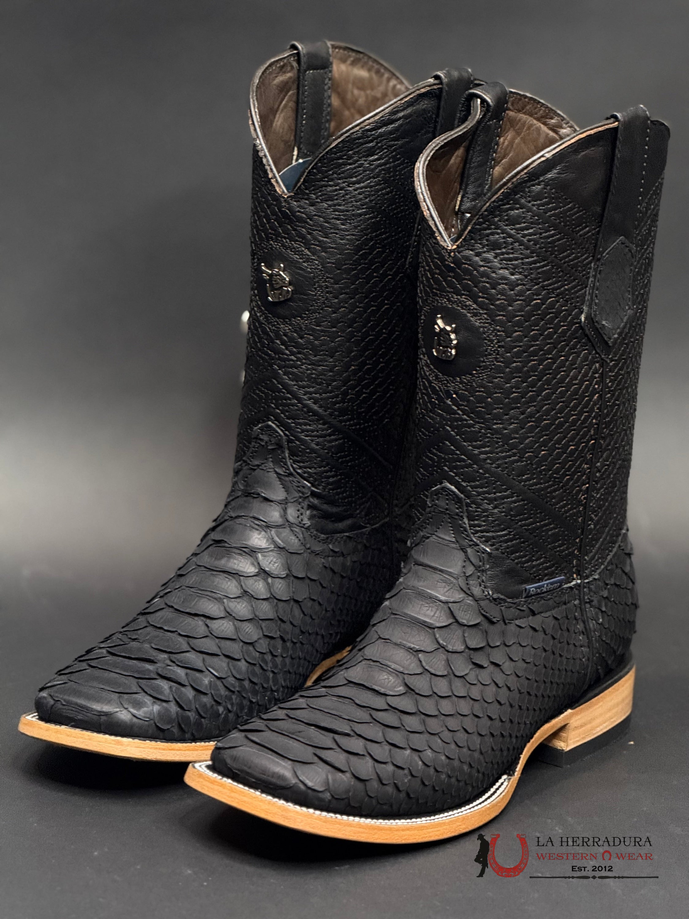 ROCKEM MENS PITÓN EXT NEGRO MATTE BOOT BOTAS HOMBRES