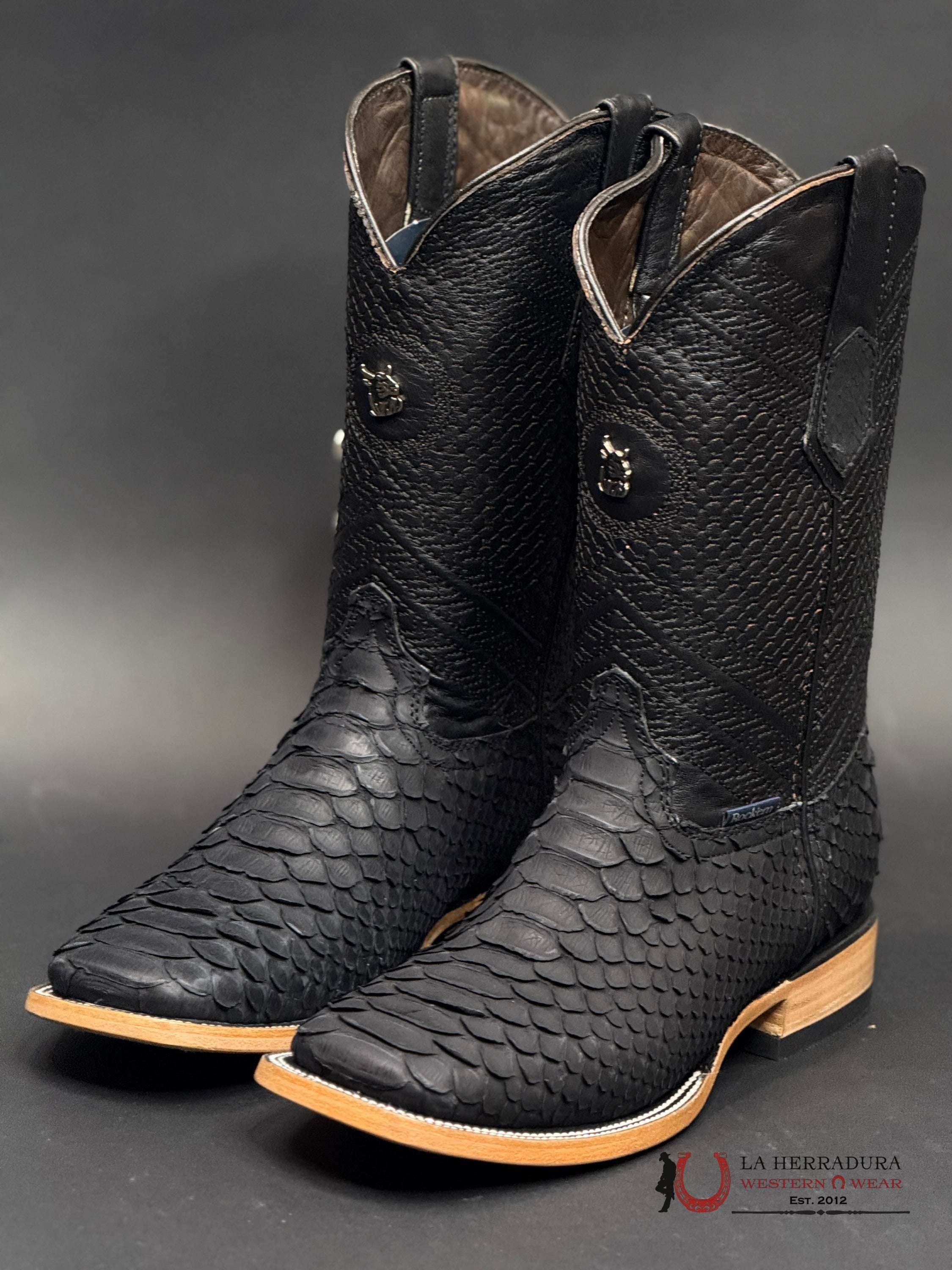 ROCKEM MENS PITÓN EXT NEGRO MATTE BOOT BOTAS HOMBRES