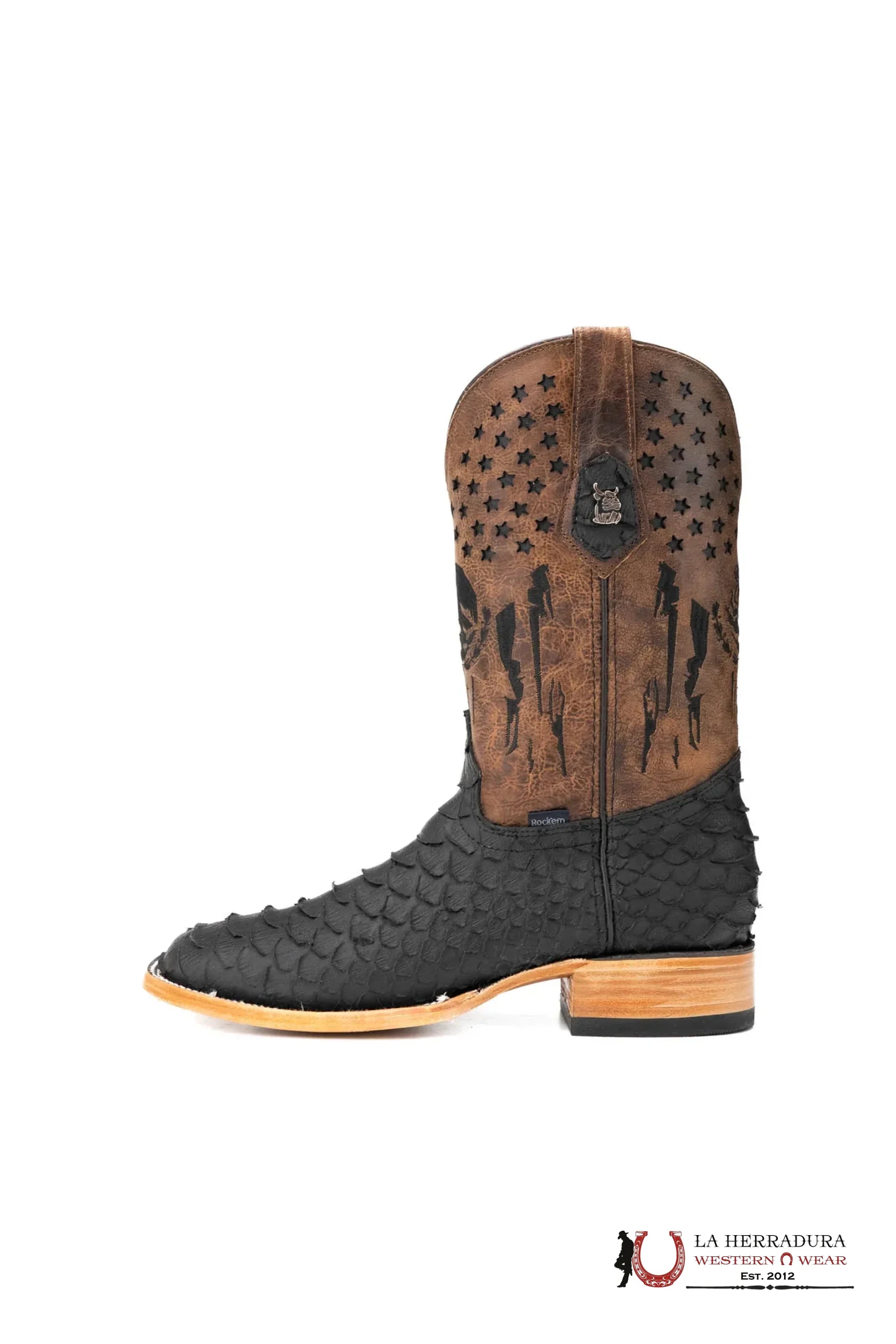 ROCKEM PYTHON RG MATTE BLACK *MÉXICO TUBE* SQ. TOE BOOT BOTAS HOMBRES