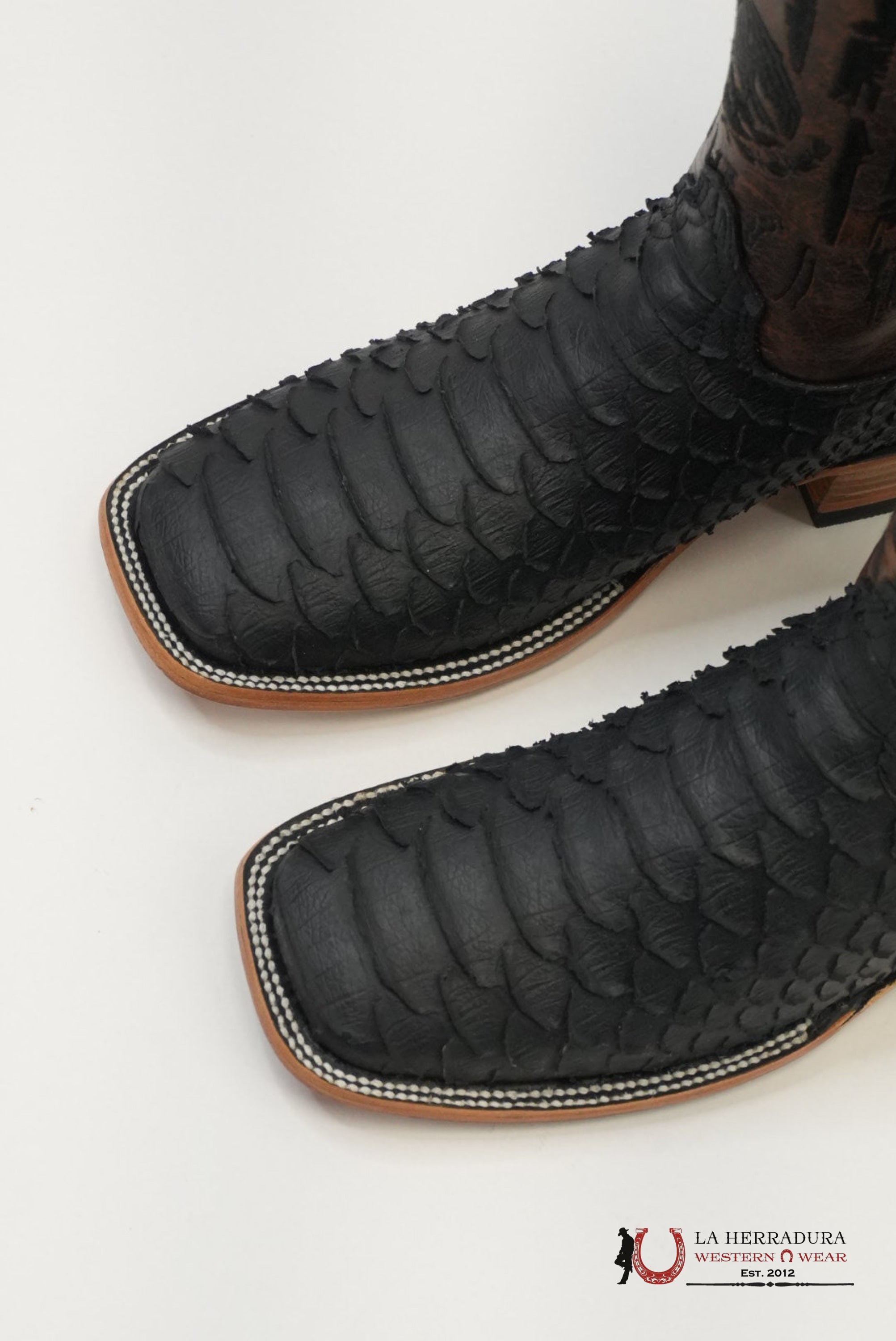 MENS PYTHON NEGRO TUBO MEXICO MATTE BOOT BOTAS HOMBRES