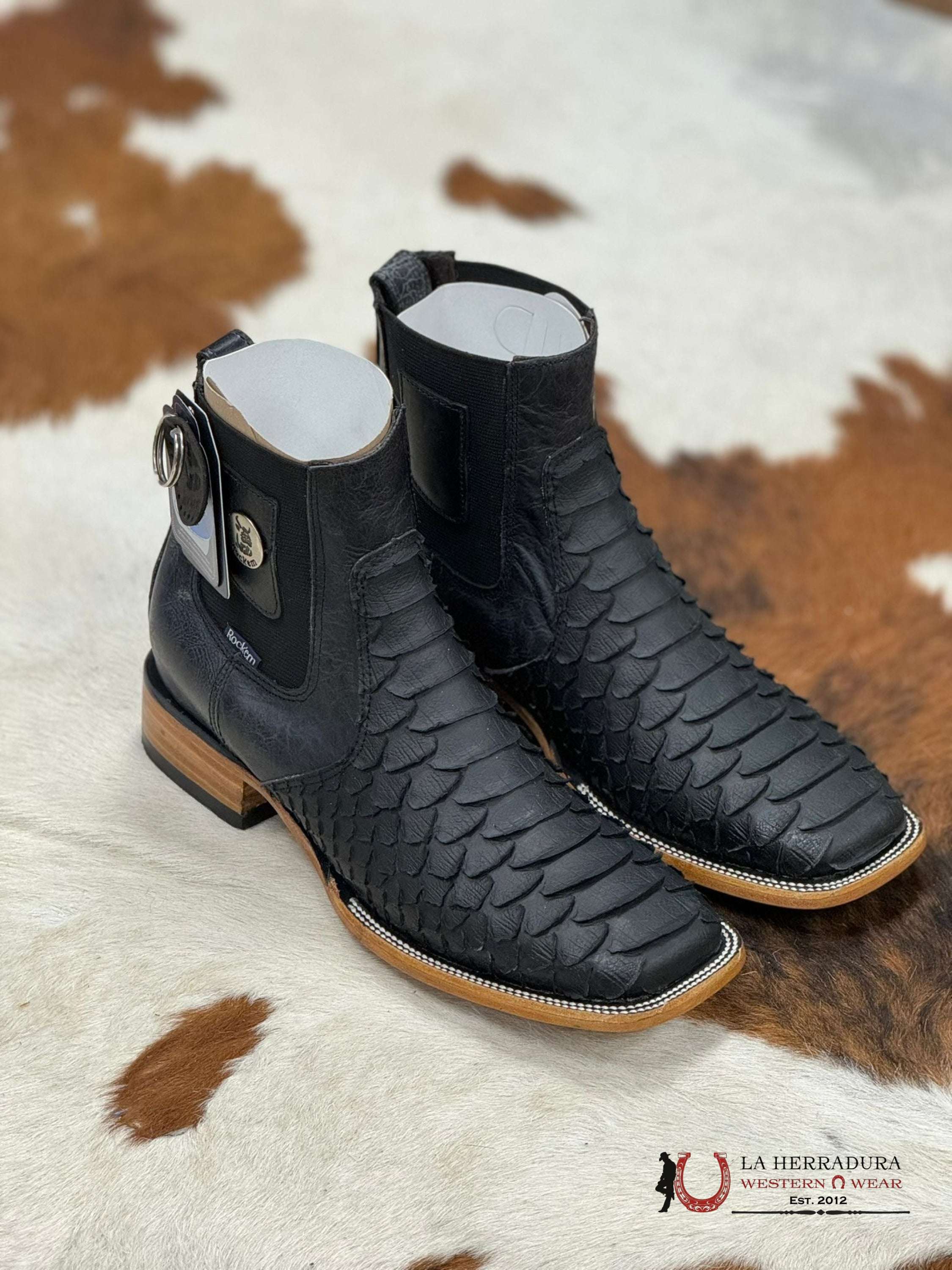 Rock’em Python Clon Matte Boack Short Boot Botas Hombres