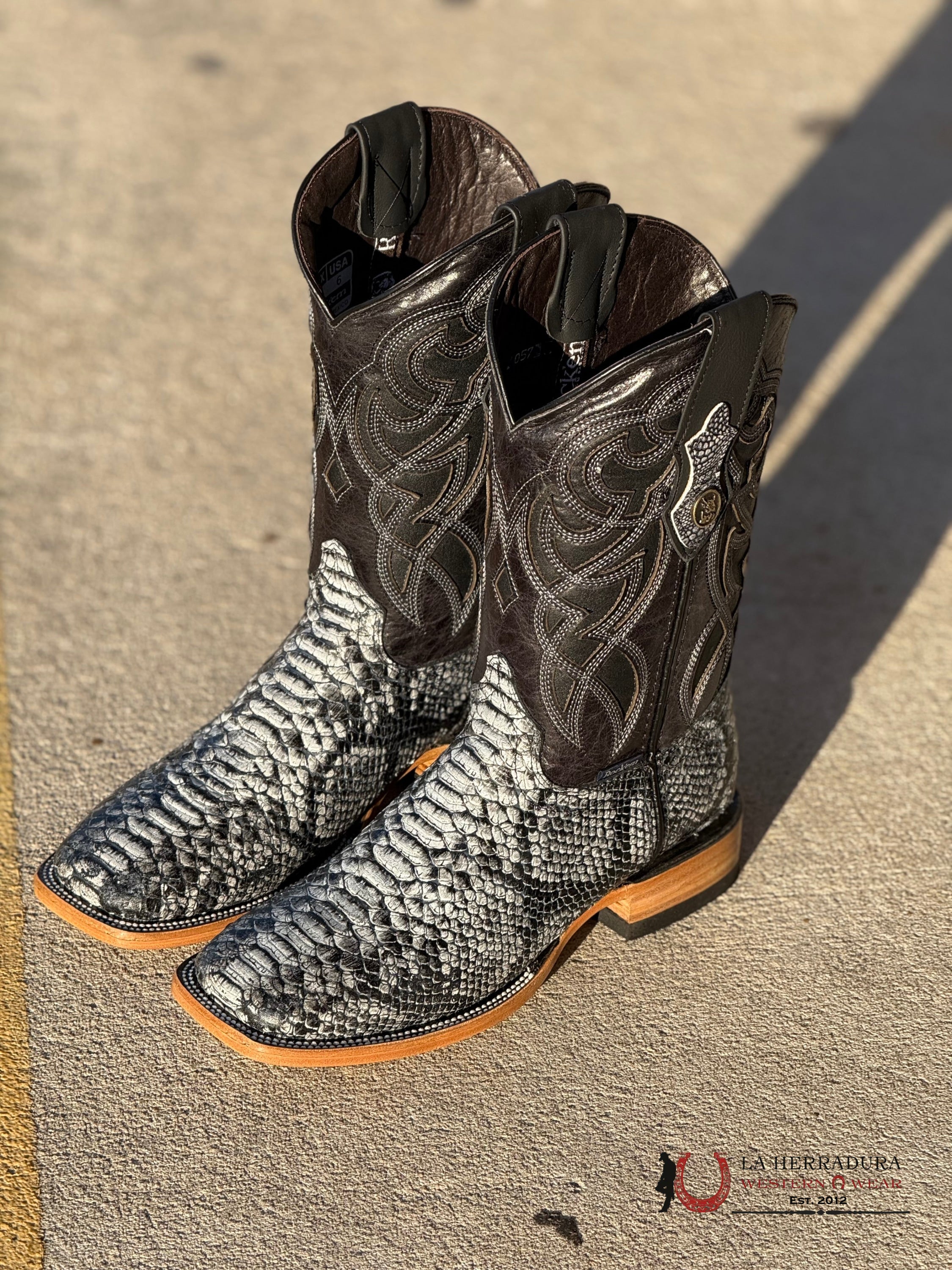 Mens Piton Ostion Eclipse Boot Square Toe Botas Hombres