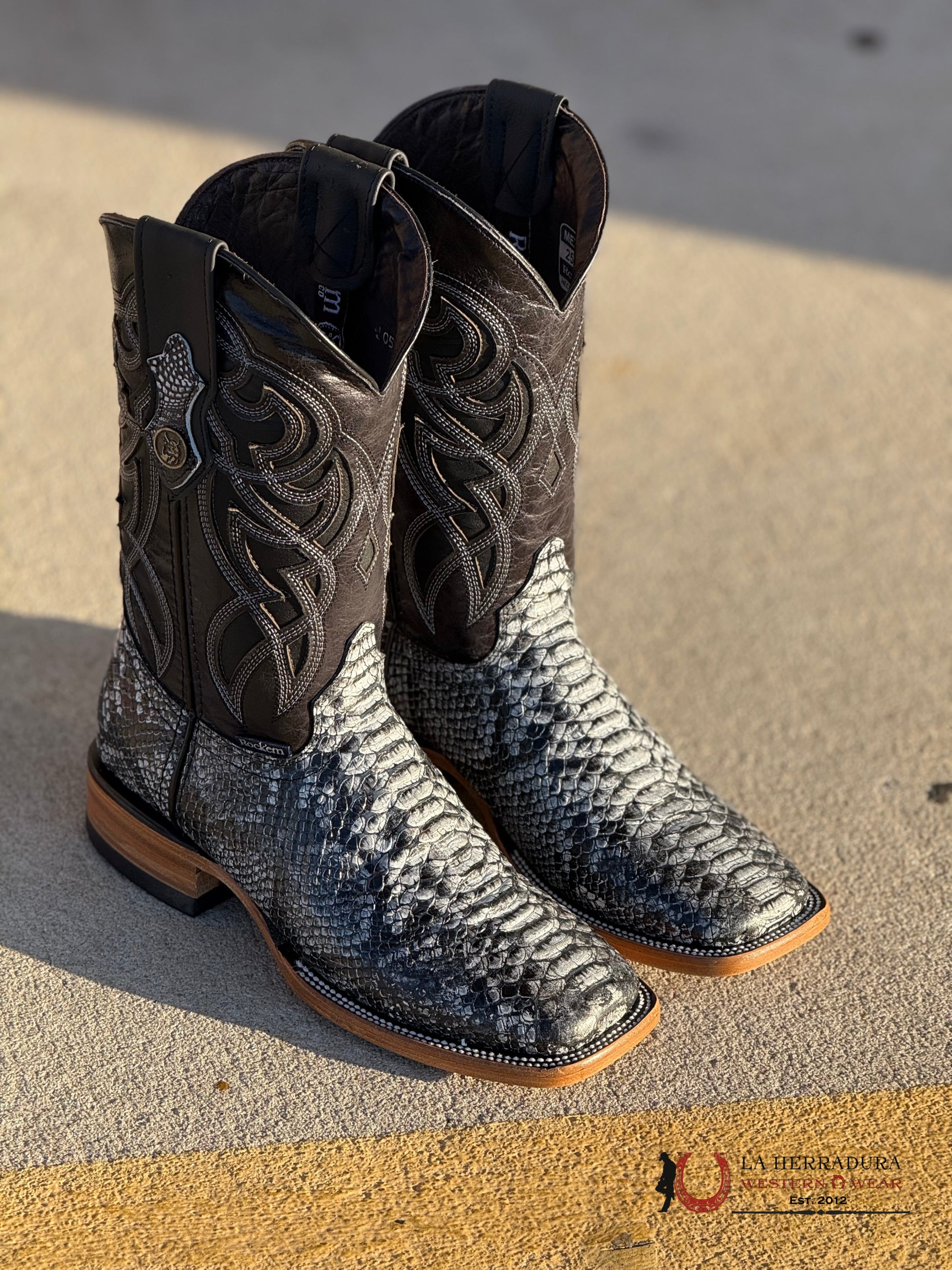 Mens Piton Ostion Eclipse Boot Square Toe Botas Hombres