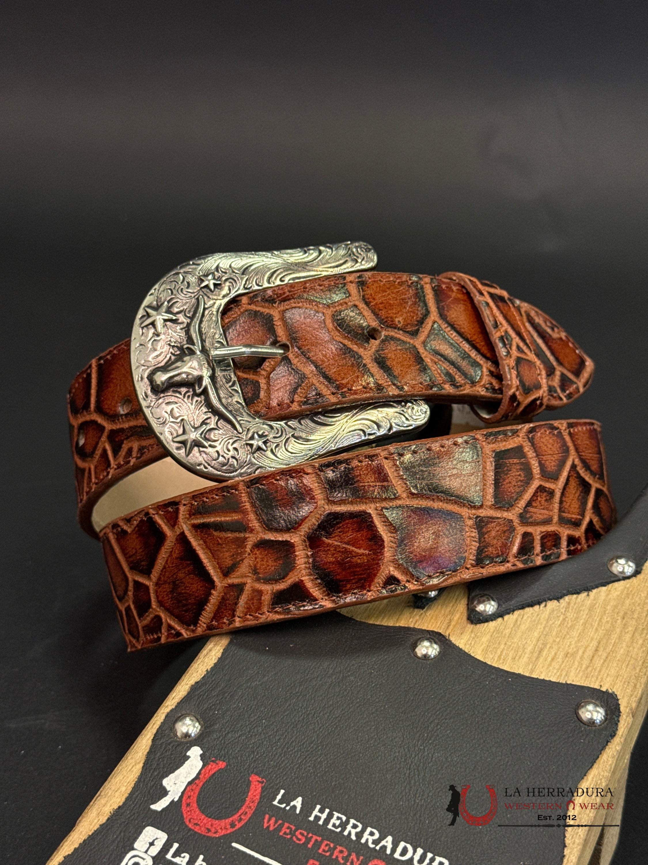 ROCKEM RUSTIC TURTLE BACK MEN BELT CINTURONES HOMBRES