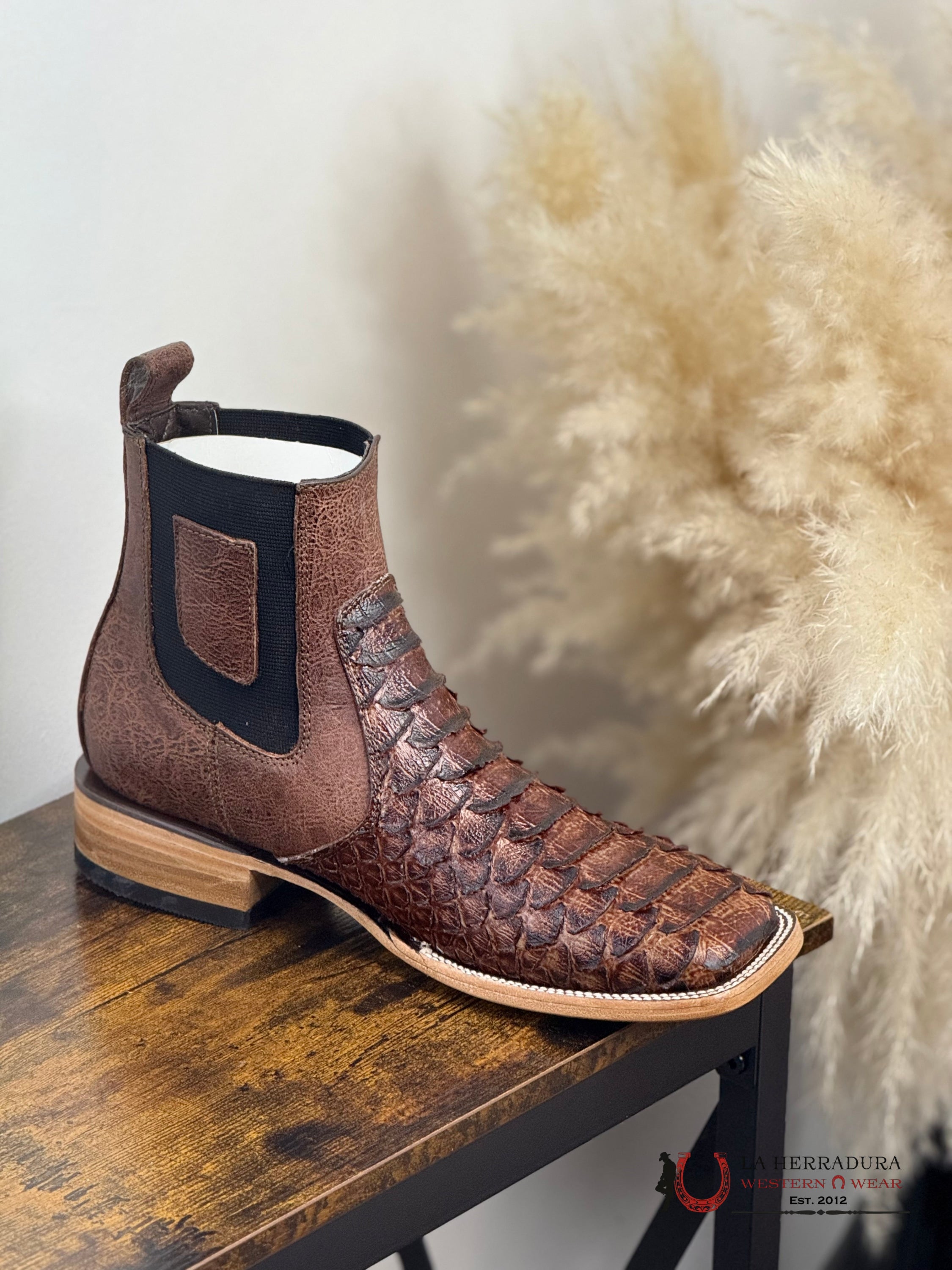 ROCK’EM SHORT BOOT PYTHON MEGA CLON SHEDRON BRILLOSO SQ. TOE BOTAS HOMBRES