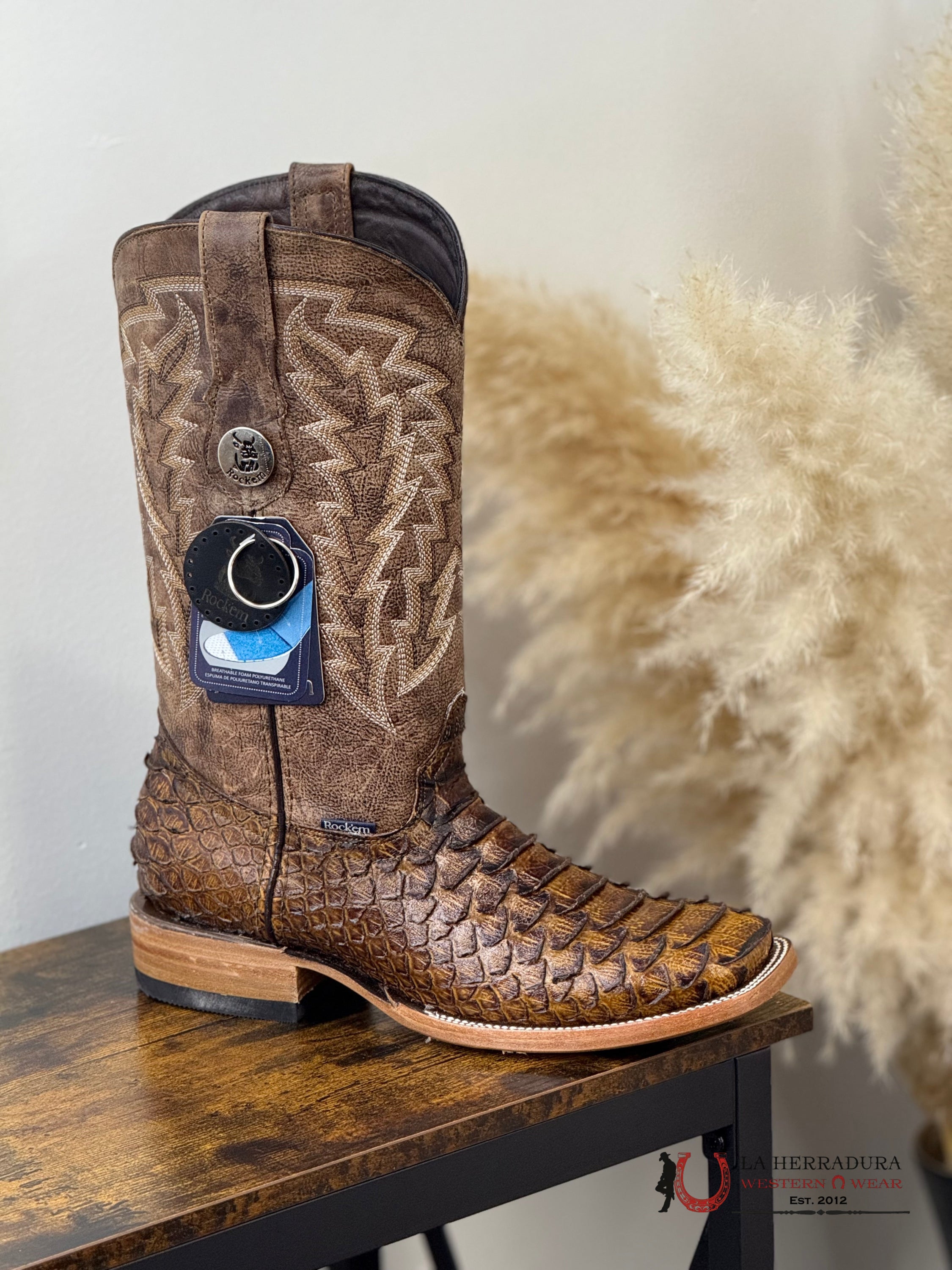 ROCKEM YOUTH IMIT. PYTHON HONEY FADE SQ. TOE NIÑOS