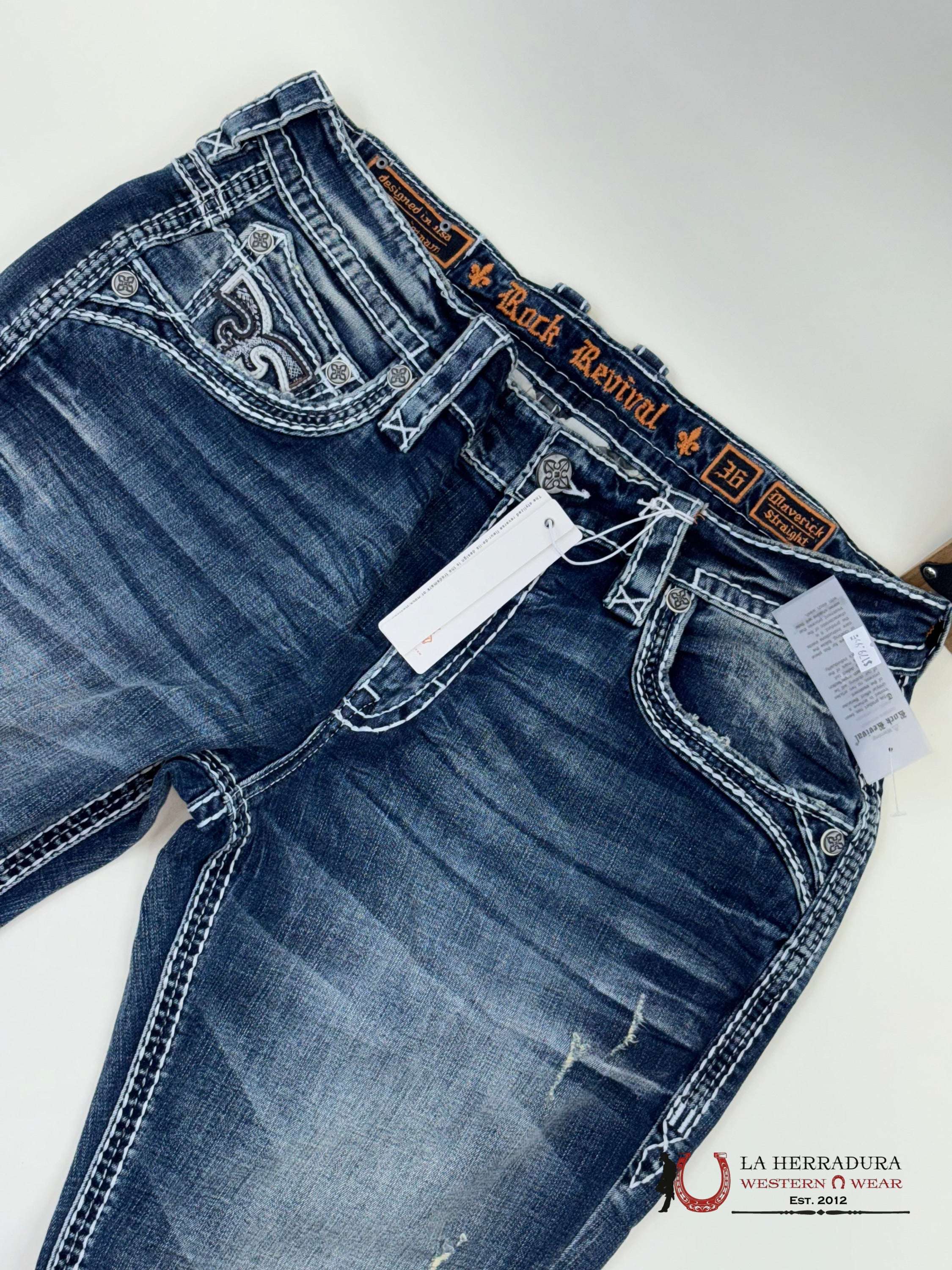Rockrevival Maverick Straight Jeans Ropa Hombres