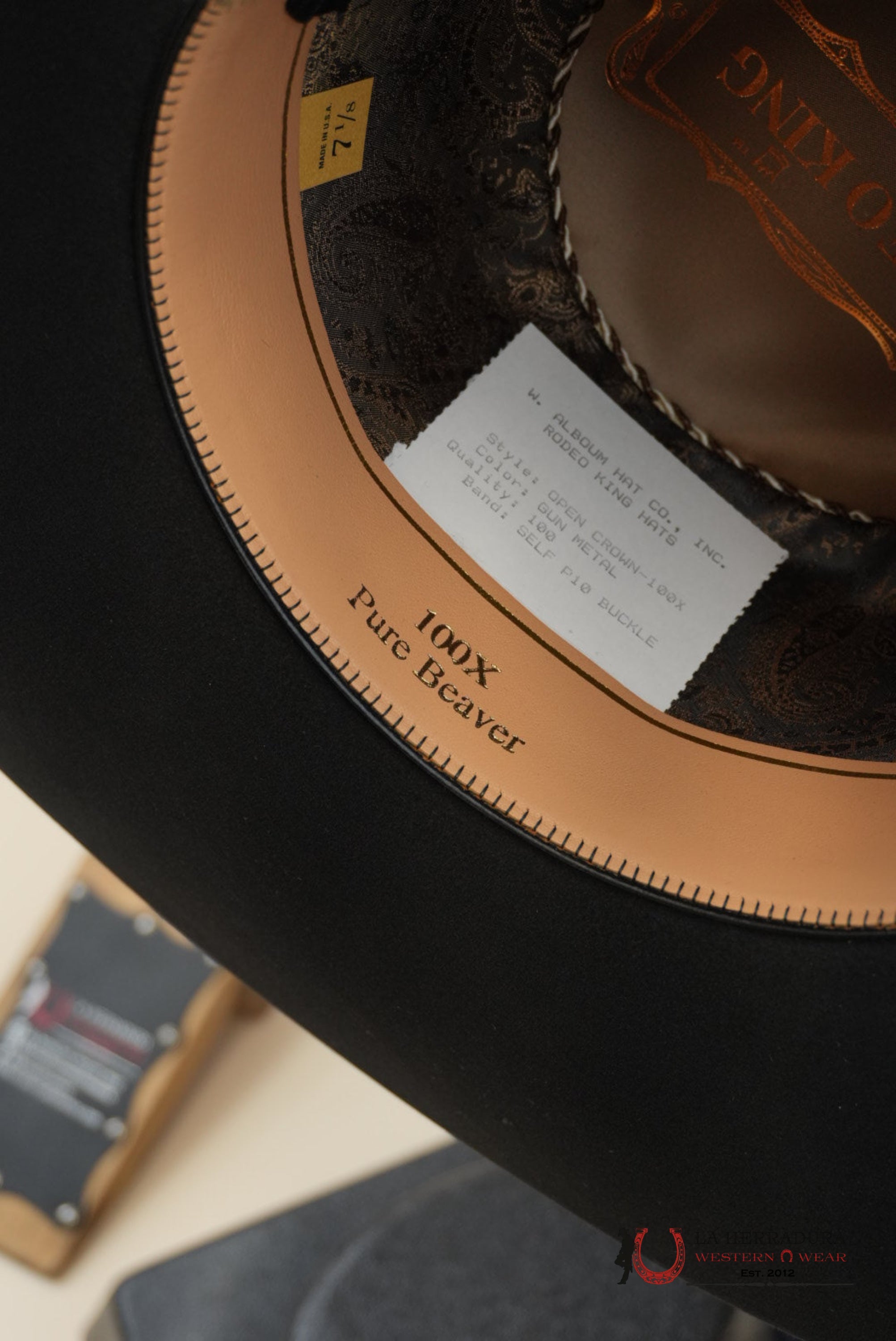 Rodeo King 100x Gun Metal Open Crown TEJANA