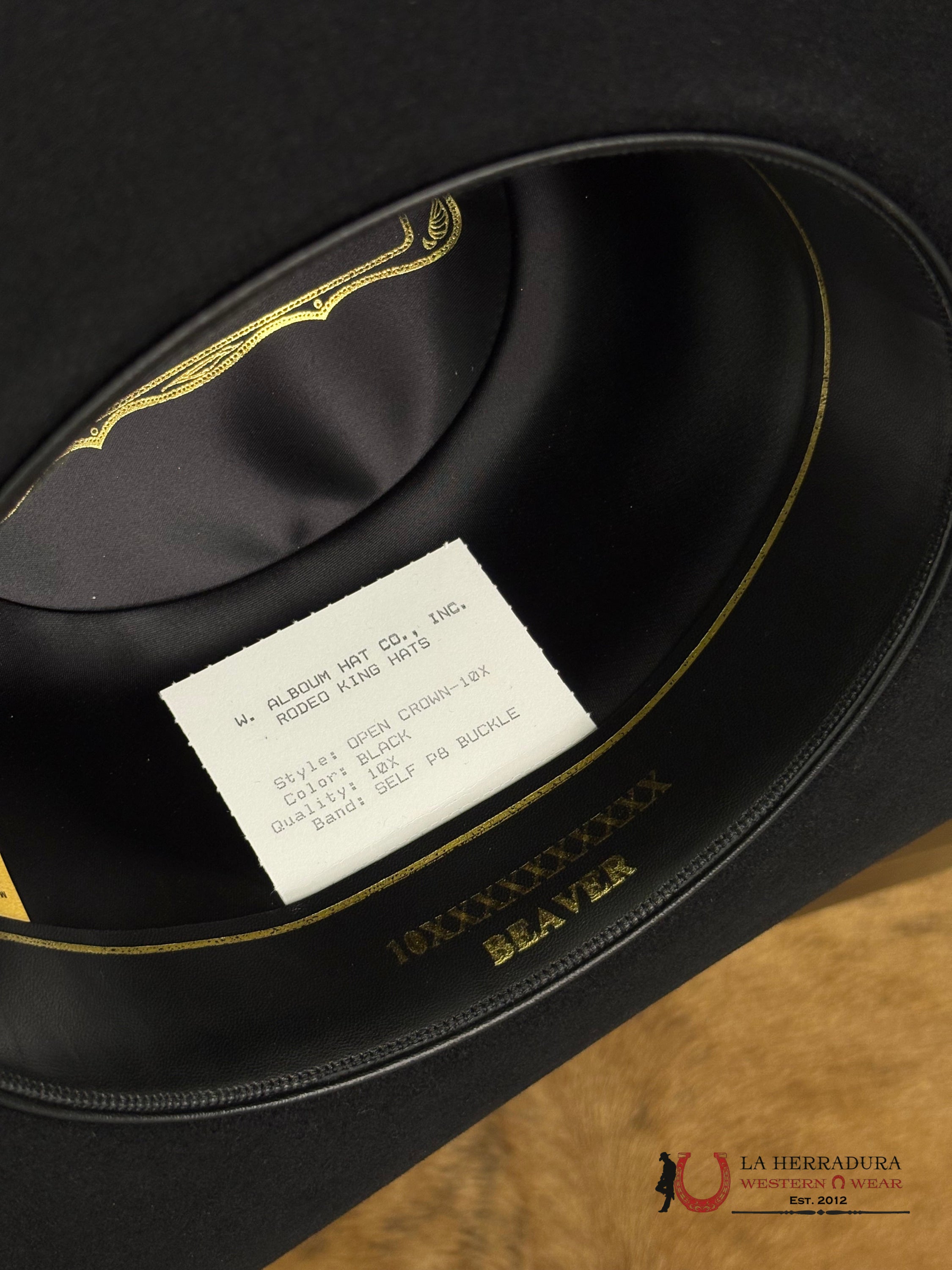 RODEO KING 10X BLACK OPEN CROWN TEJANA