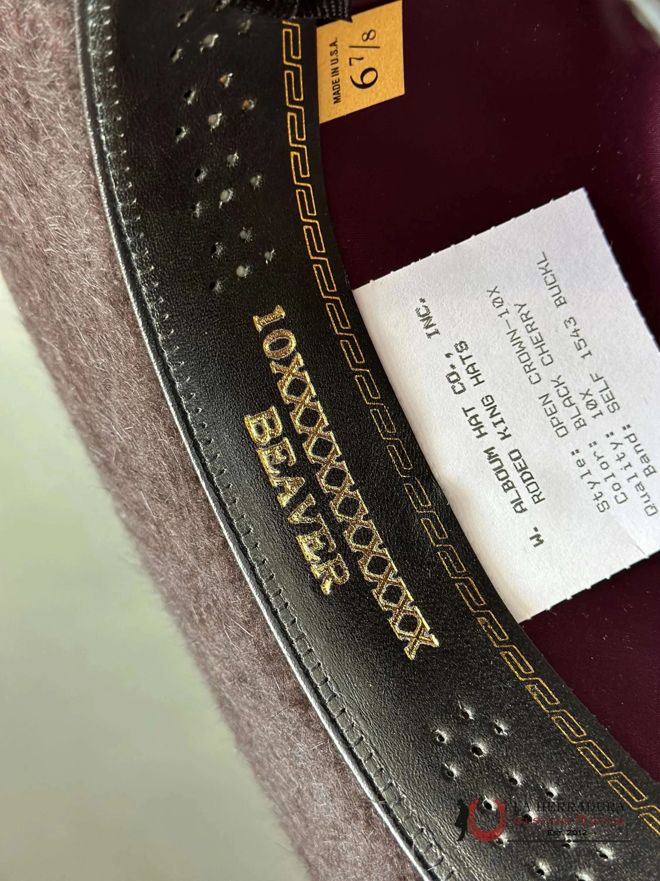 Rodeo King 10X Grizzly Black Cherry Open Crown Tejana