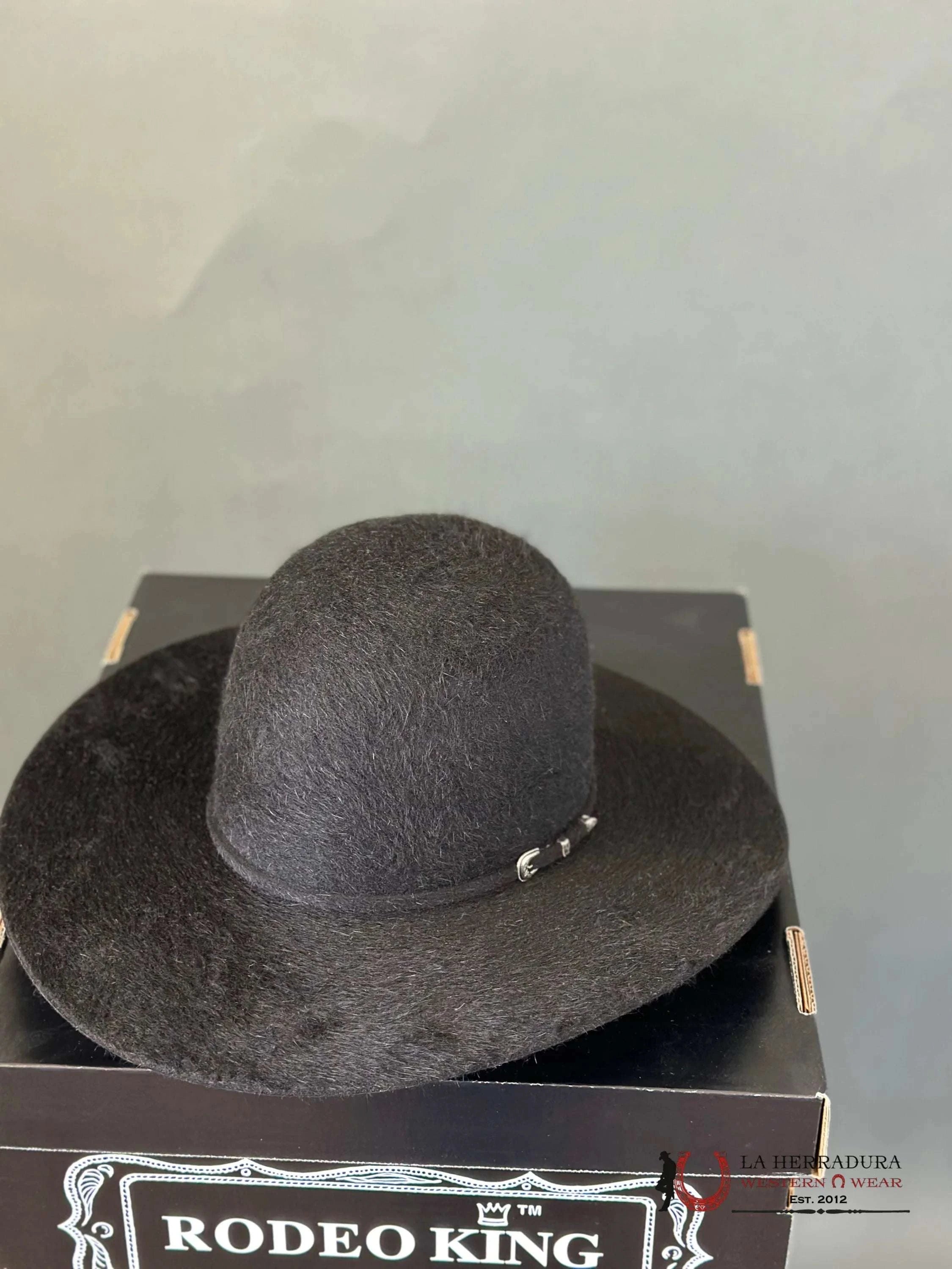 Rodeo King 10X Grizzly Black Open Crown Tejana