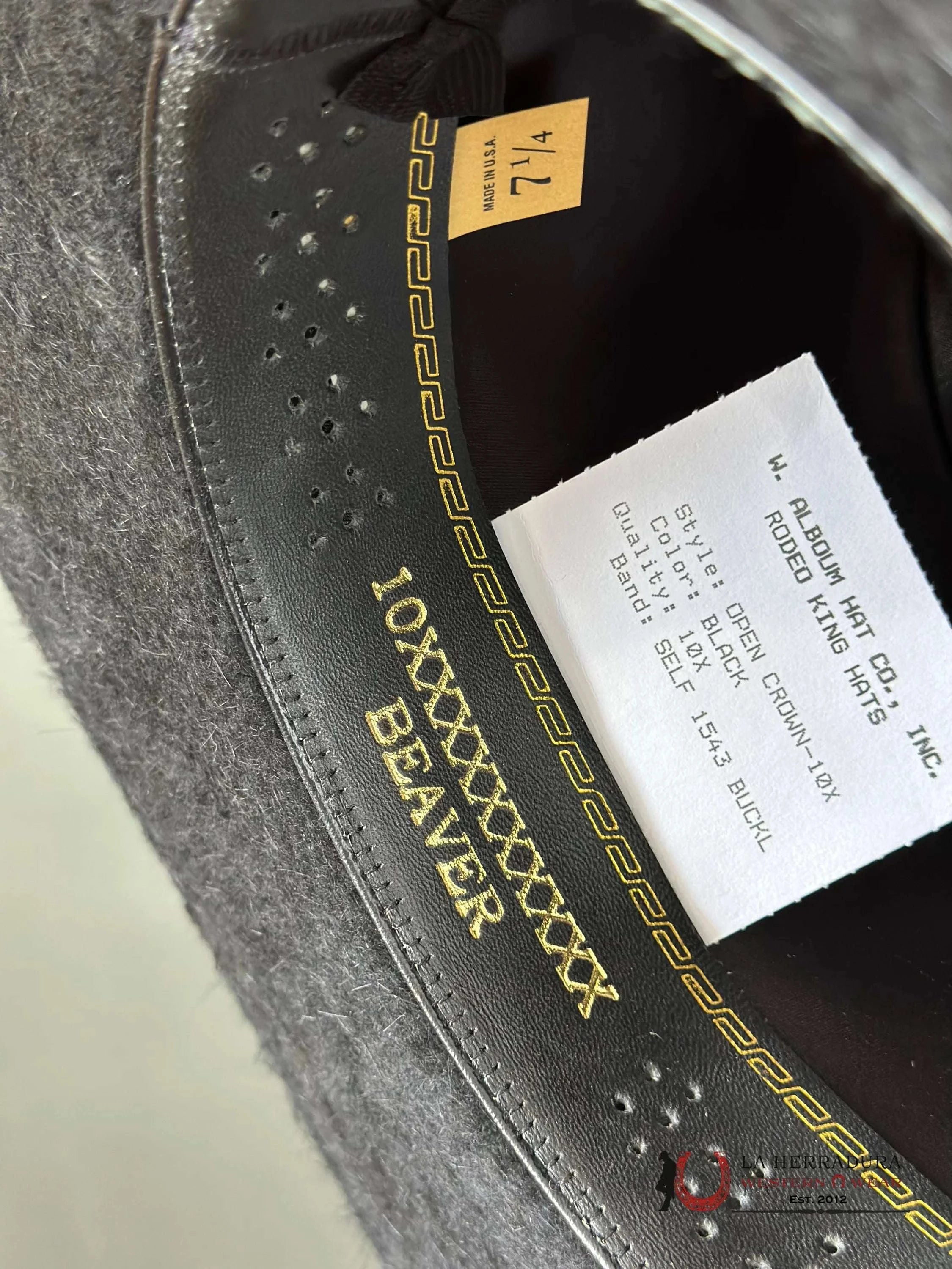 Rodeo King 10X Grizzly Black Open Crown Tejana
