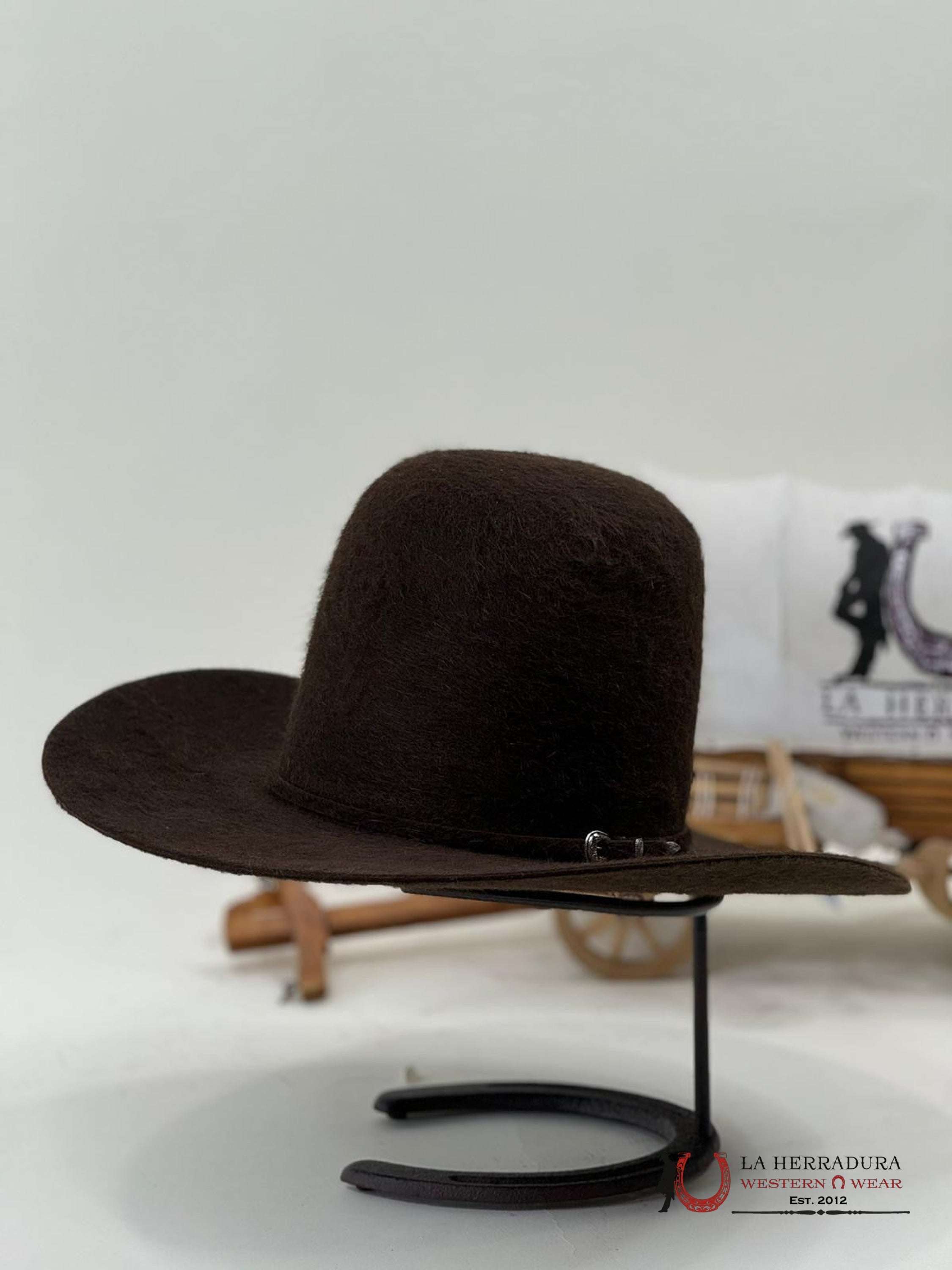 Rodeo King 10X Grizzly Chocolate Open Crown Felt Tejana