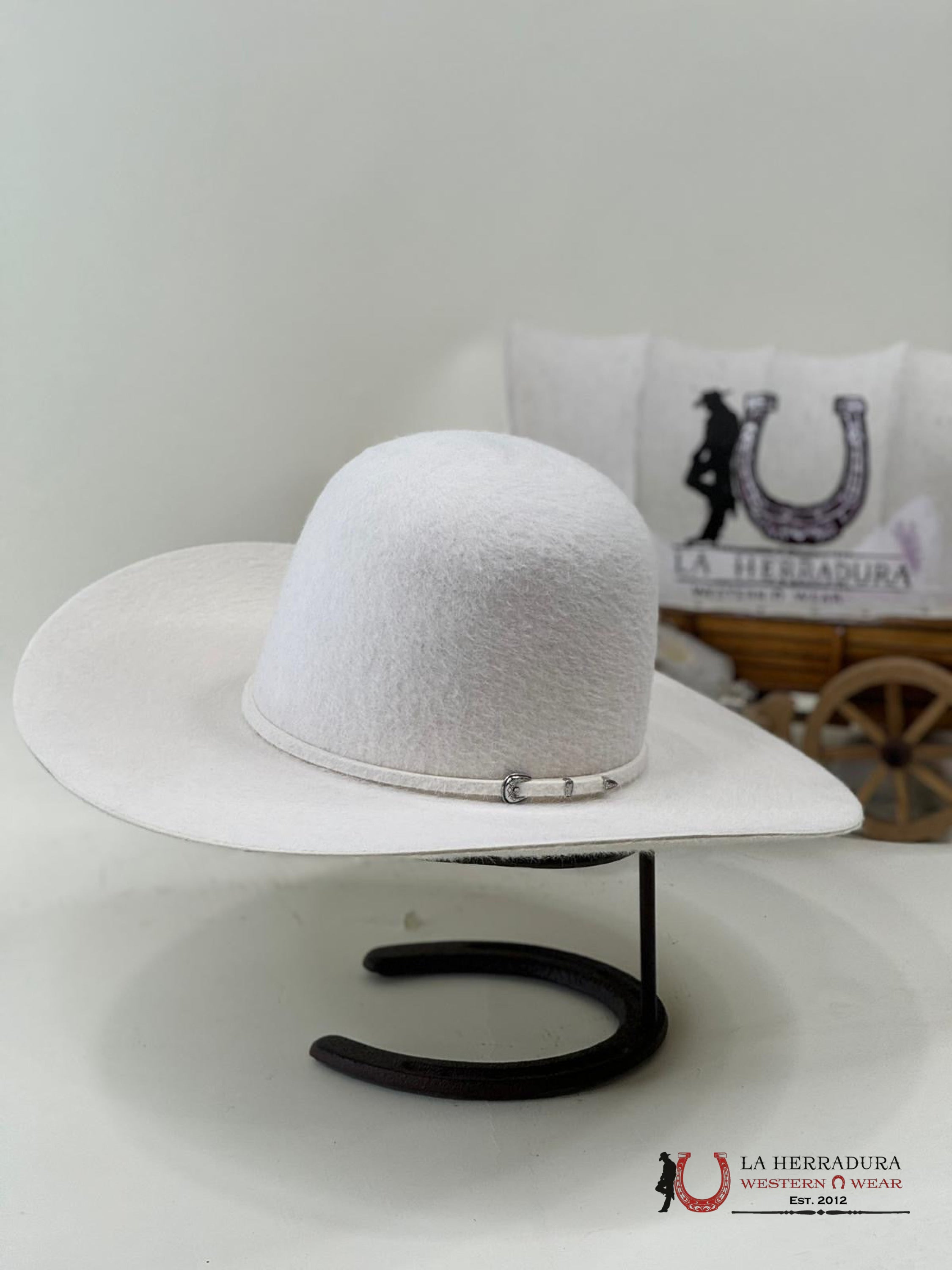 Rodeo King 10X Grizzly White Open Crown Felt Hat Tejana