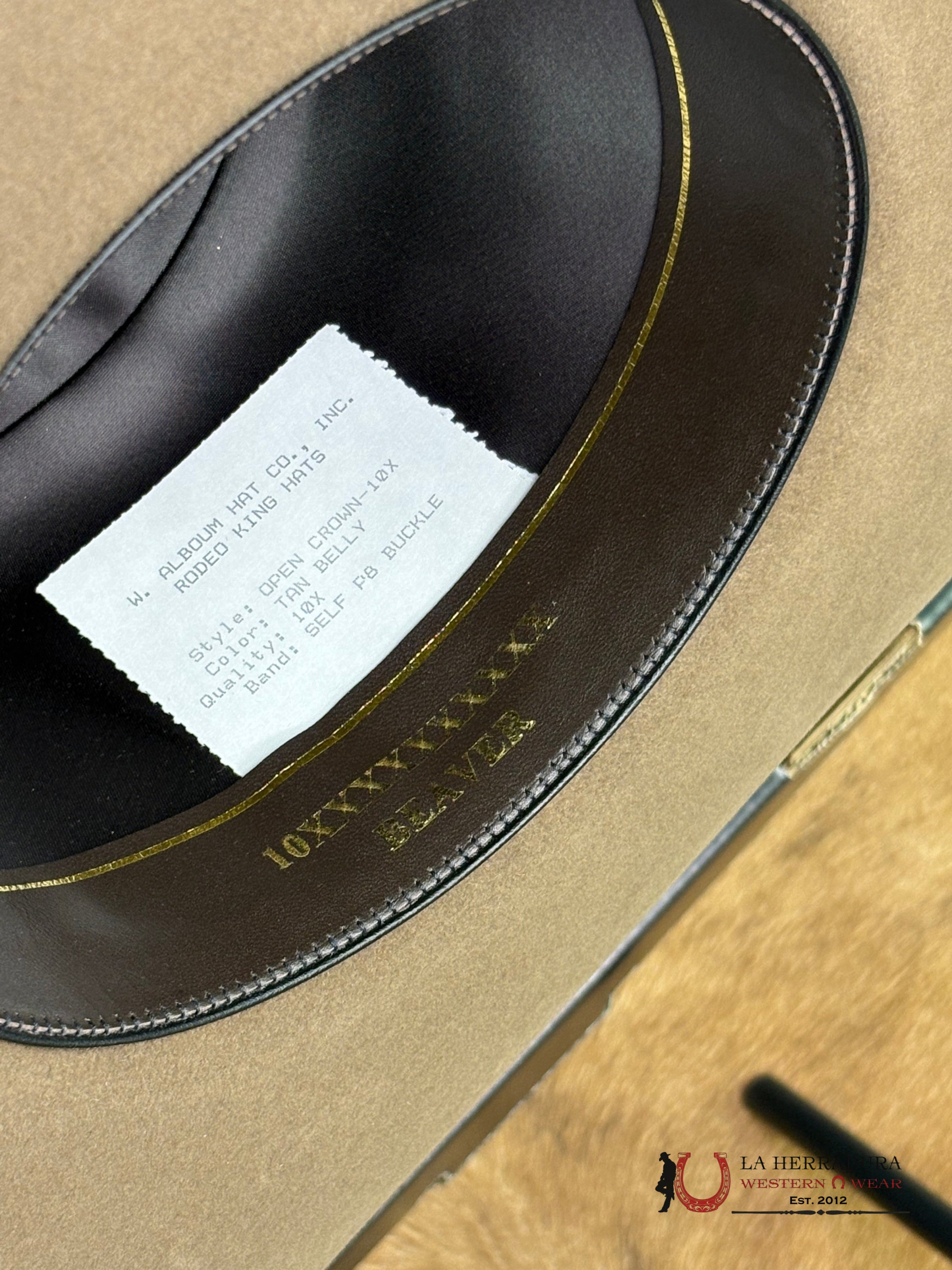 Rodeo King 10X Tan Belly Open Crown TEJANA