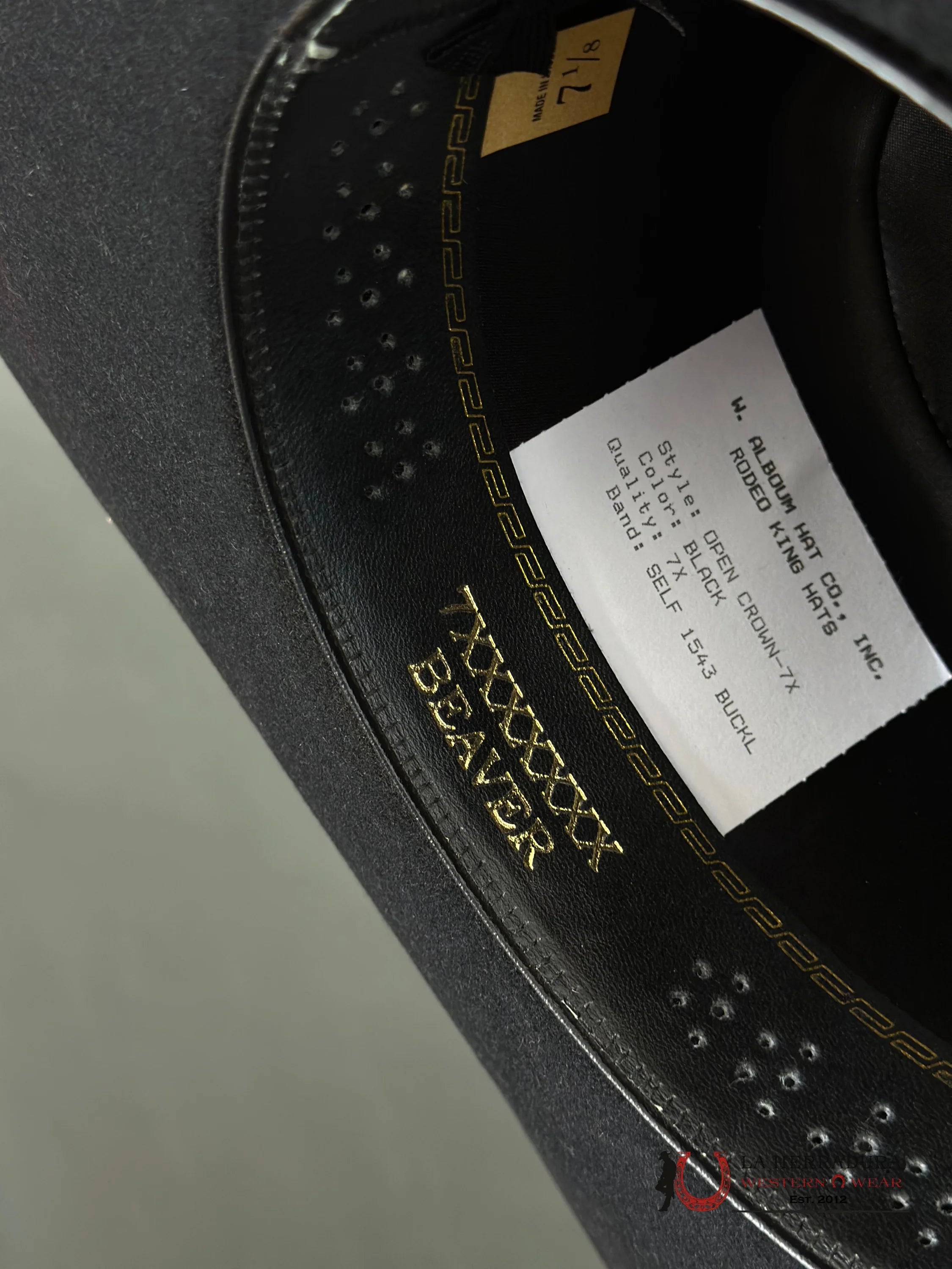 Rodeo King 7X Black Open Crown Tejana