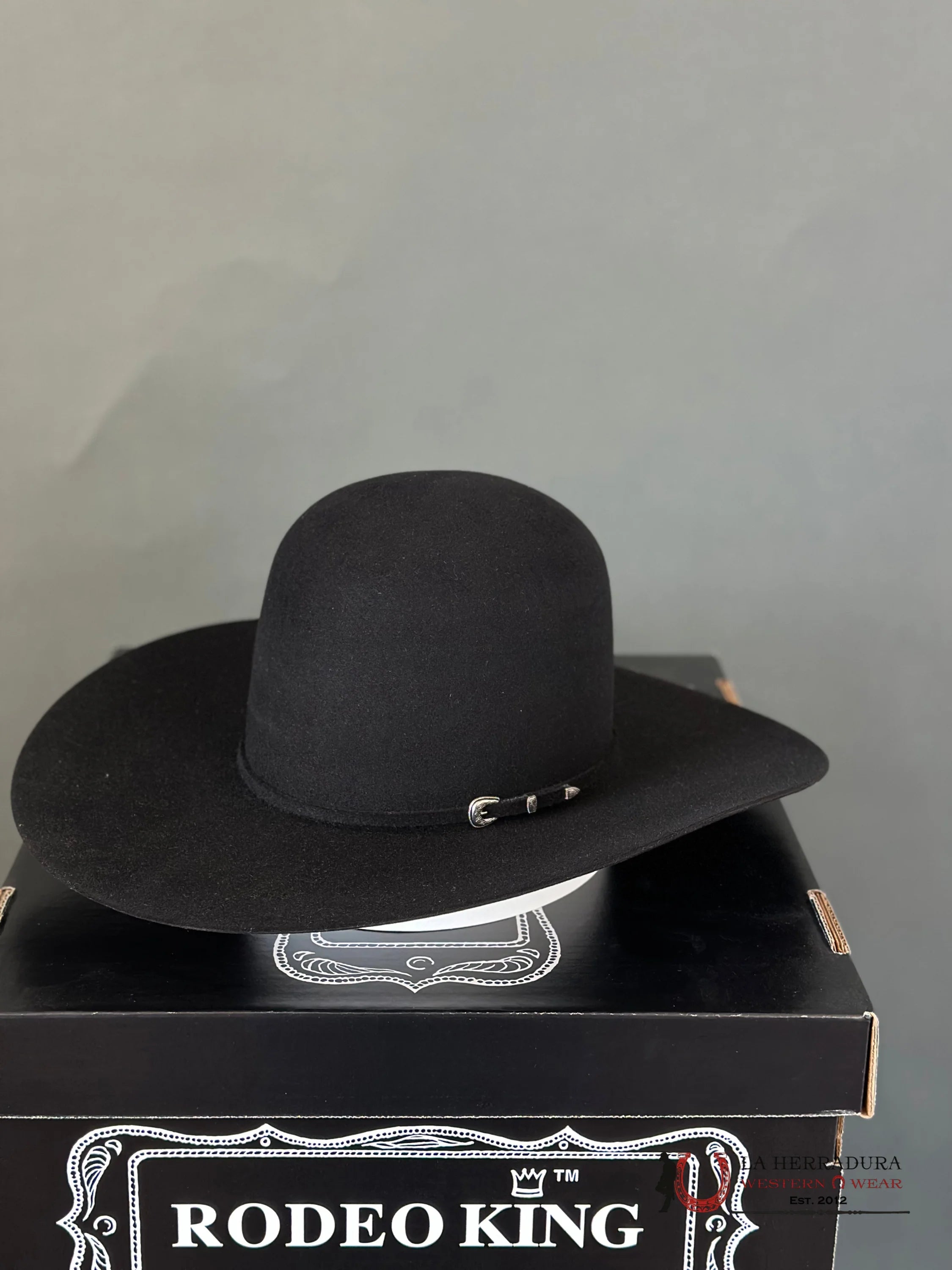 Rodeo King 7X Black Open Crown Tejana