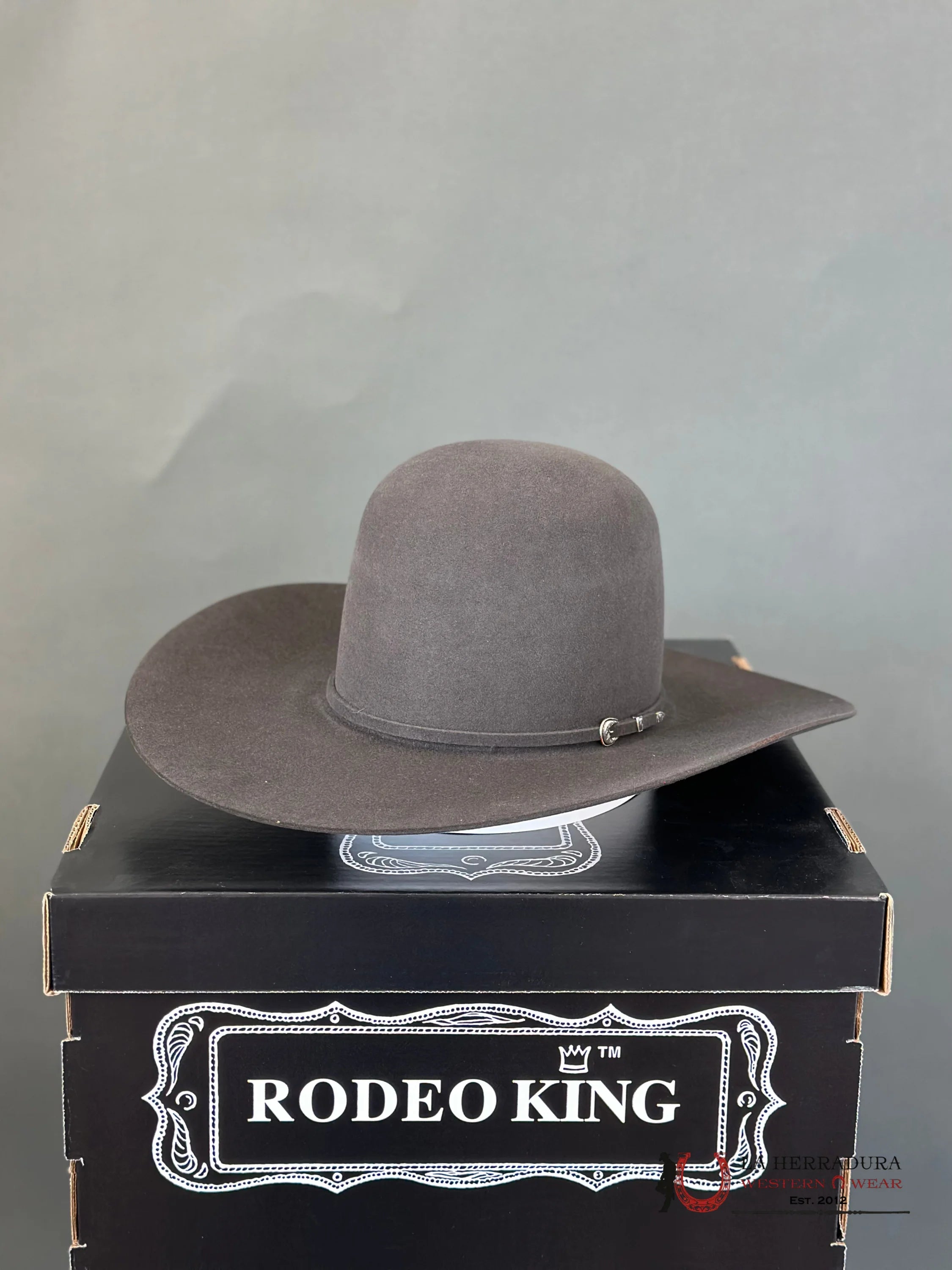 Rodeo King 7X Charcoal Open Crown Tejana