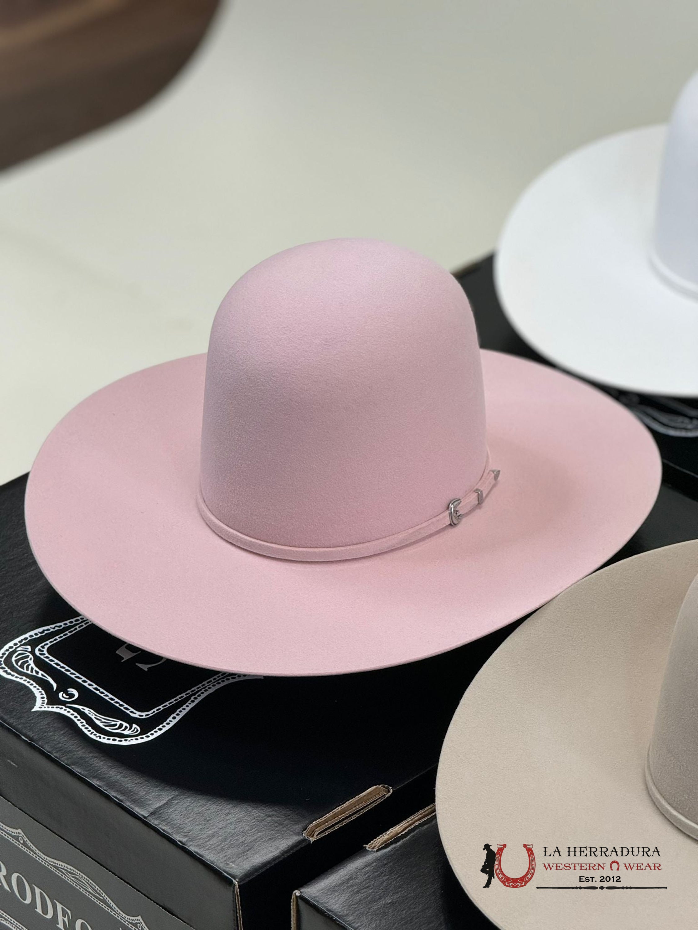 Rodeo King 7X Light Pink Open Crown Hat Tejana