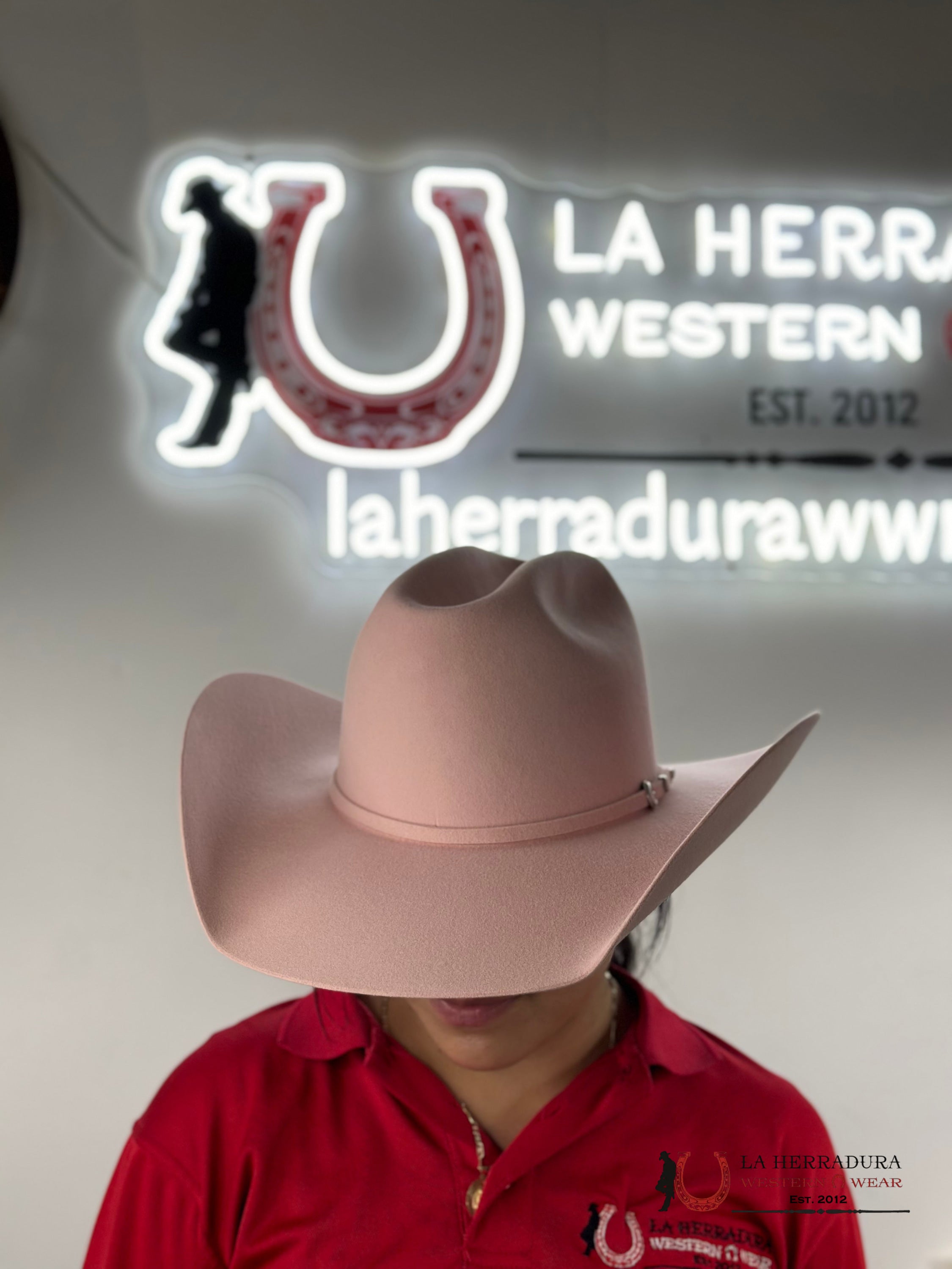 RODEO KING 7X LIGHT PINK OPEN CROWN HAT TEJANA