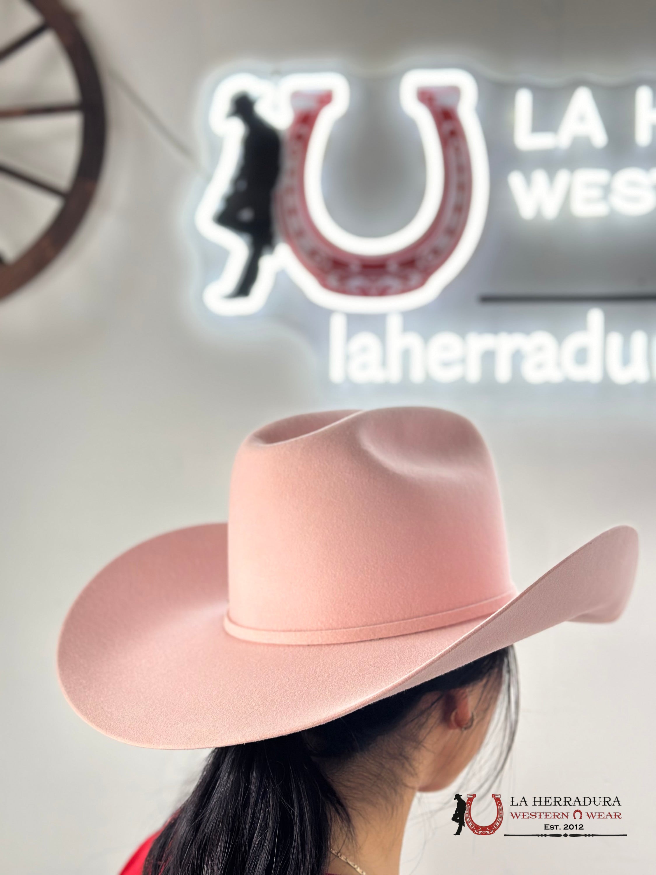 RODEO KING 7X LIGHT PINK OPEN CROWN HAT TEJANA