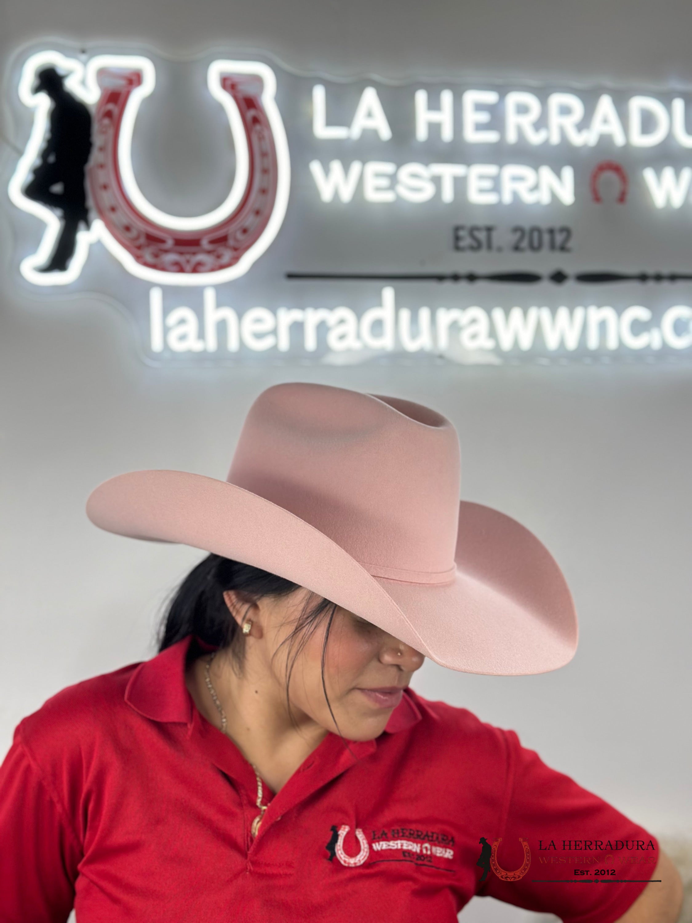 Rodeo King 7X Light Pink Open Crown Hat Tejana