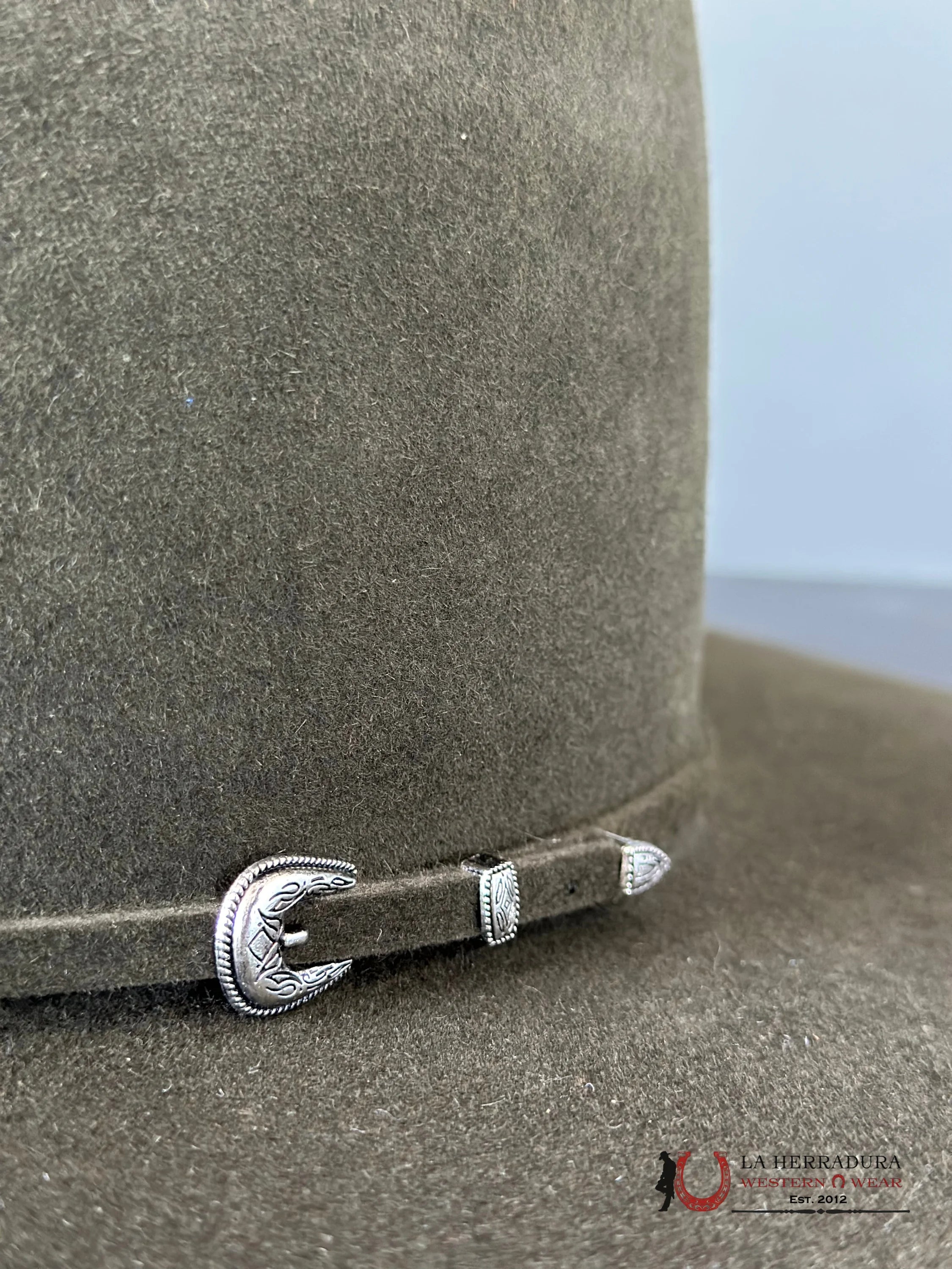 Rodeo King 7X Moss Green Open Crown Tejana