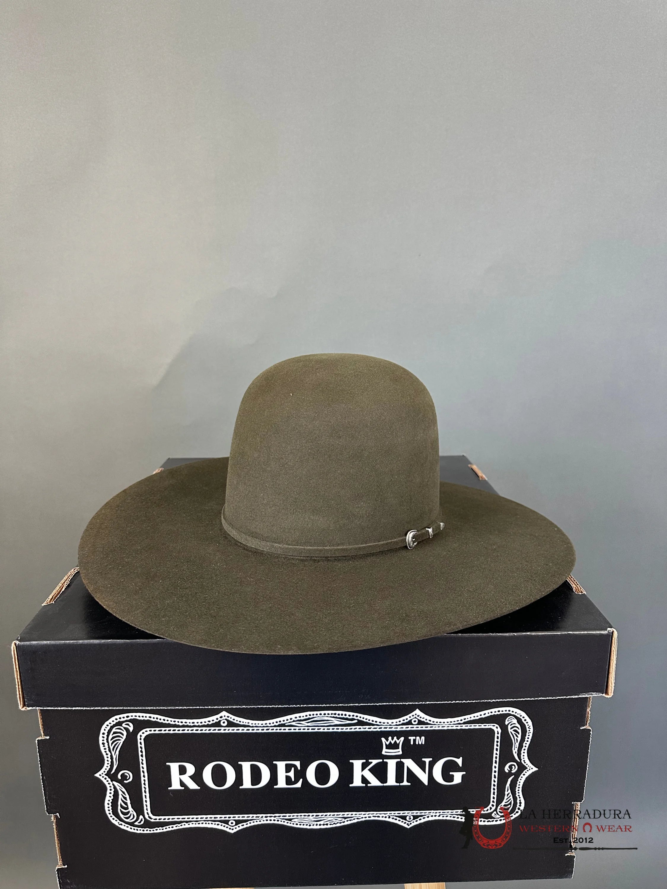 Rodeo King 7X Moss Green Open Crown Tejana