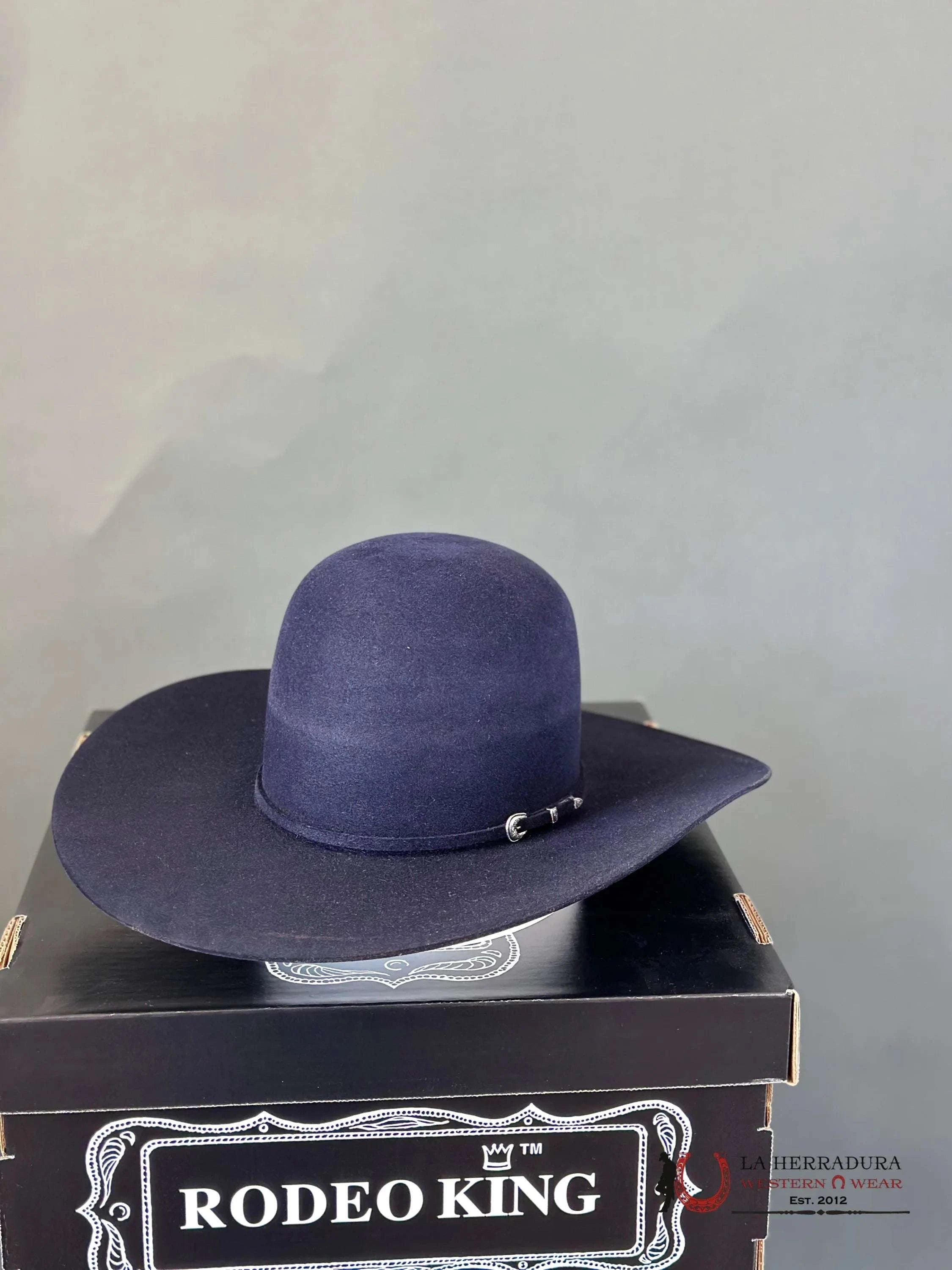 Rodeo King 7X Navy Open Crown Tejana