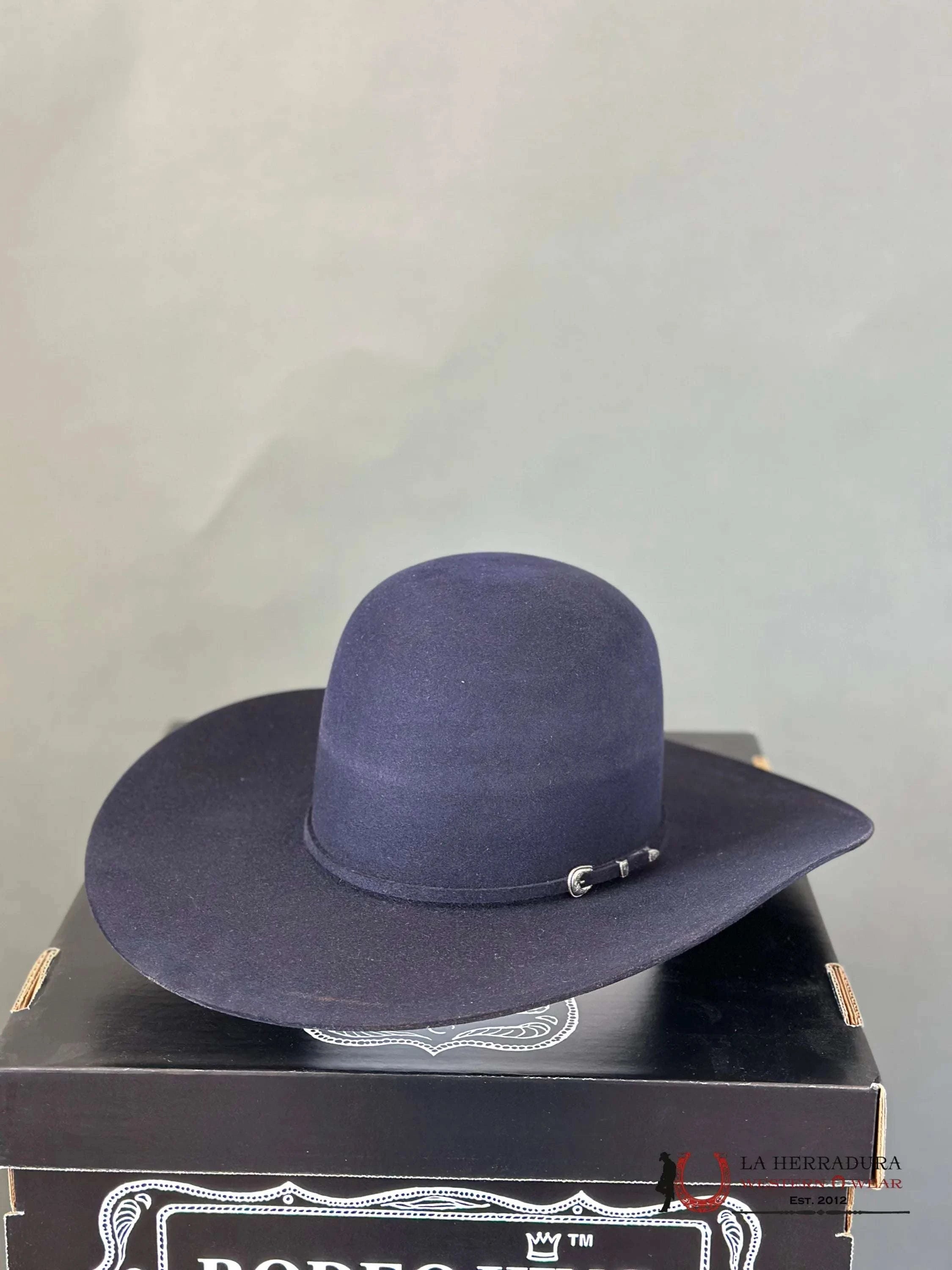 Rodeo King 7X Navy Open Crown Tejana
