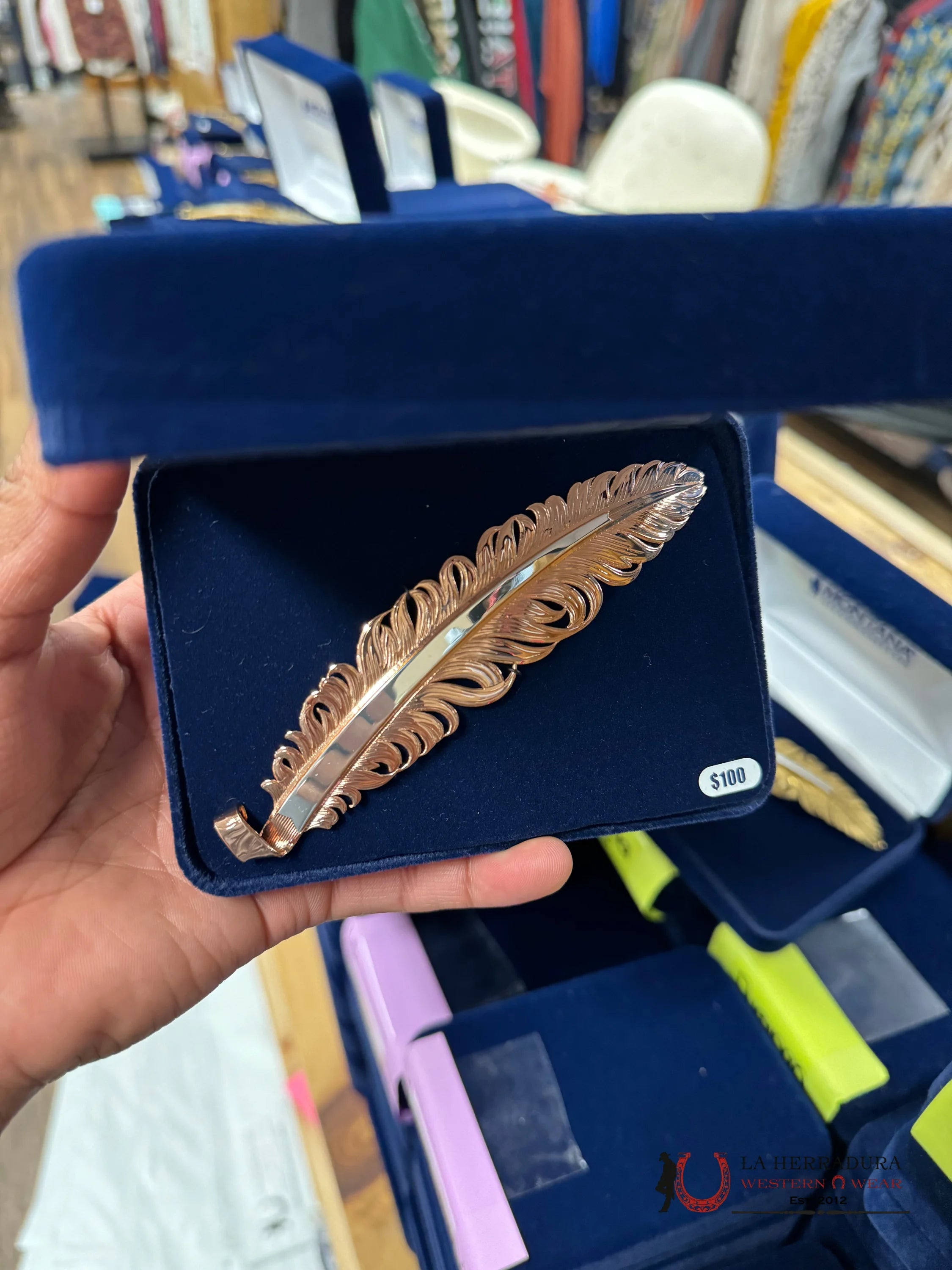 Montana Hat Feather Rose Gold Plain Accesorios