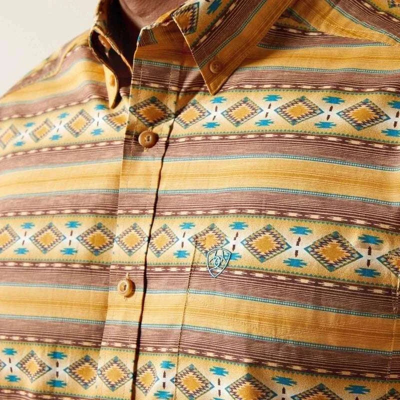 ARIAT MEN TAN TEDDI LS SHIRT -10065767 Laherradurawwnc.com