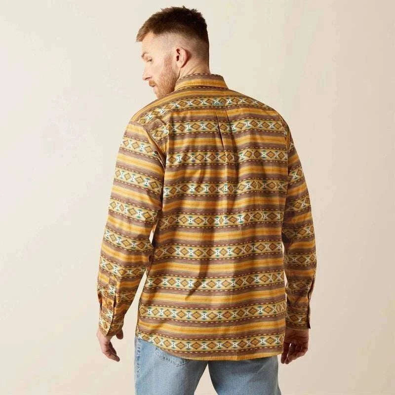 ARIAT MEN TAN TEDDI LS SHIRT -10065767 Laherradurawwnc.com