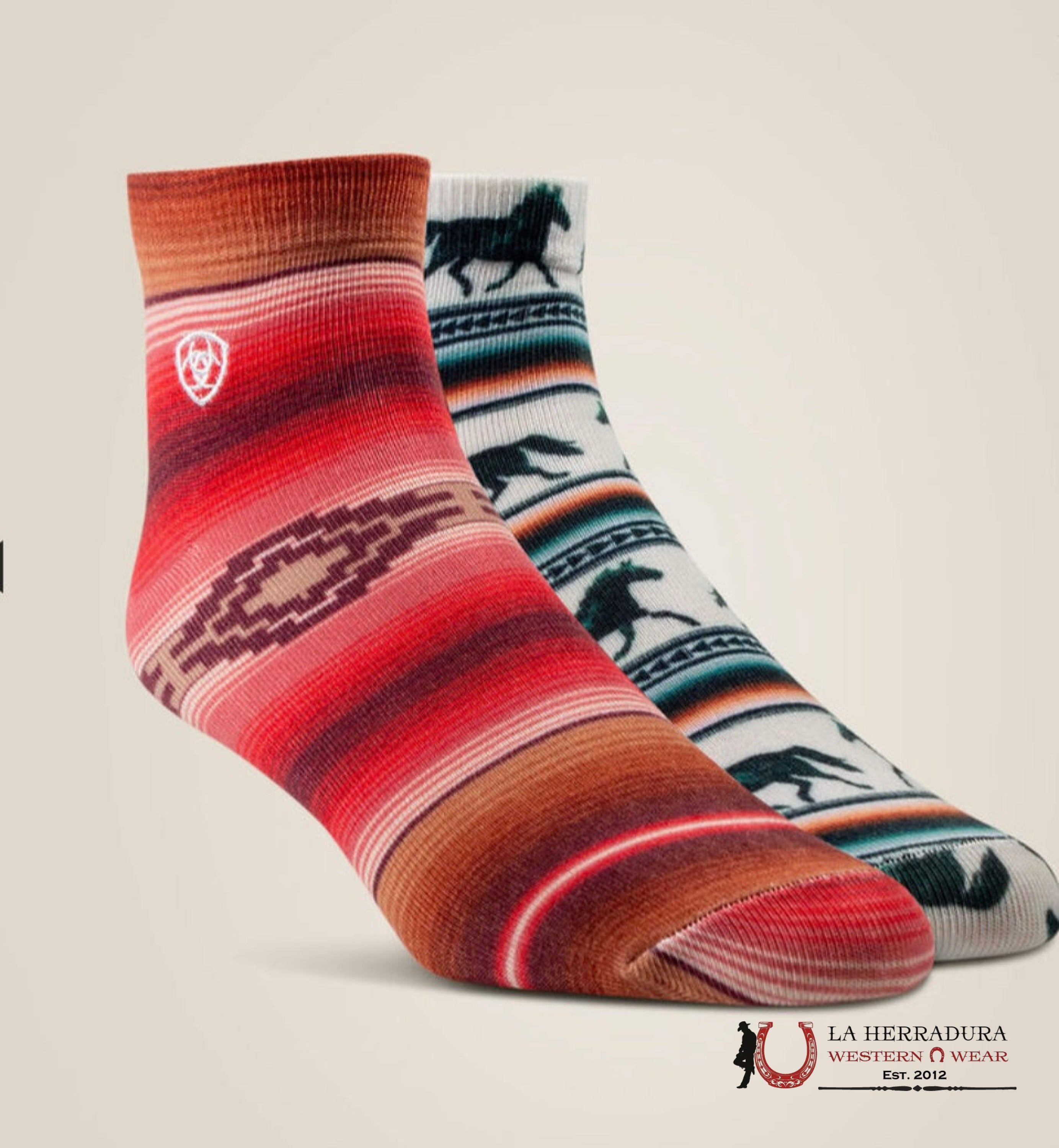 Serape Horseprint Qtr Crew 2 Pair Multi Color Pack 10047866