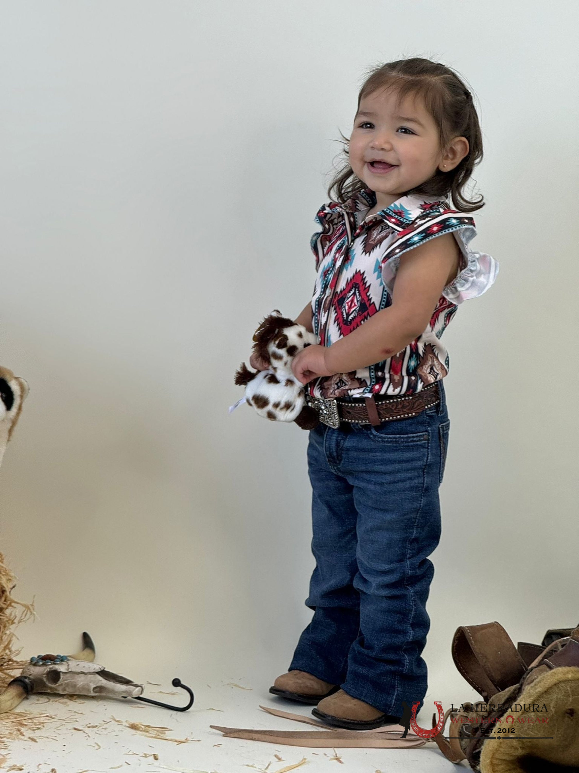 Shea Baby Aztec Ruffle Snap Shirt Niños