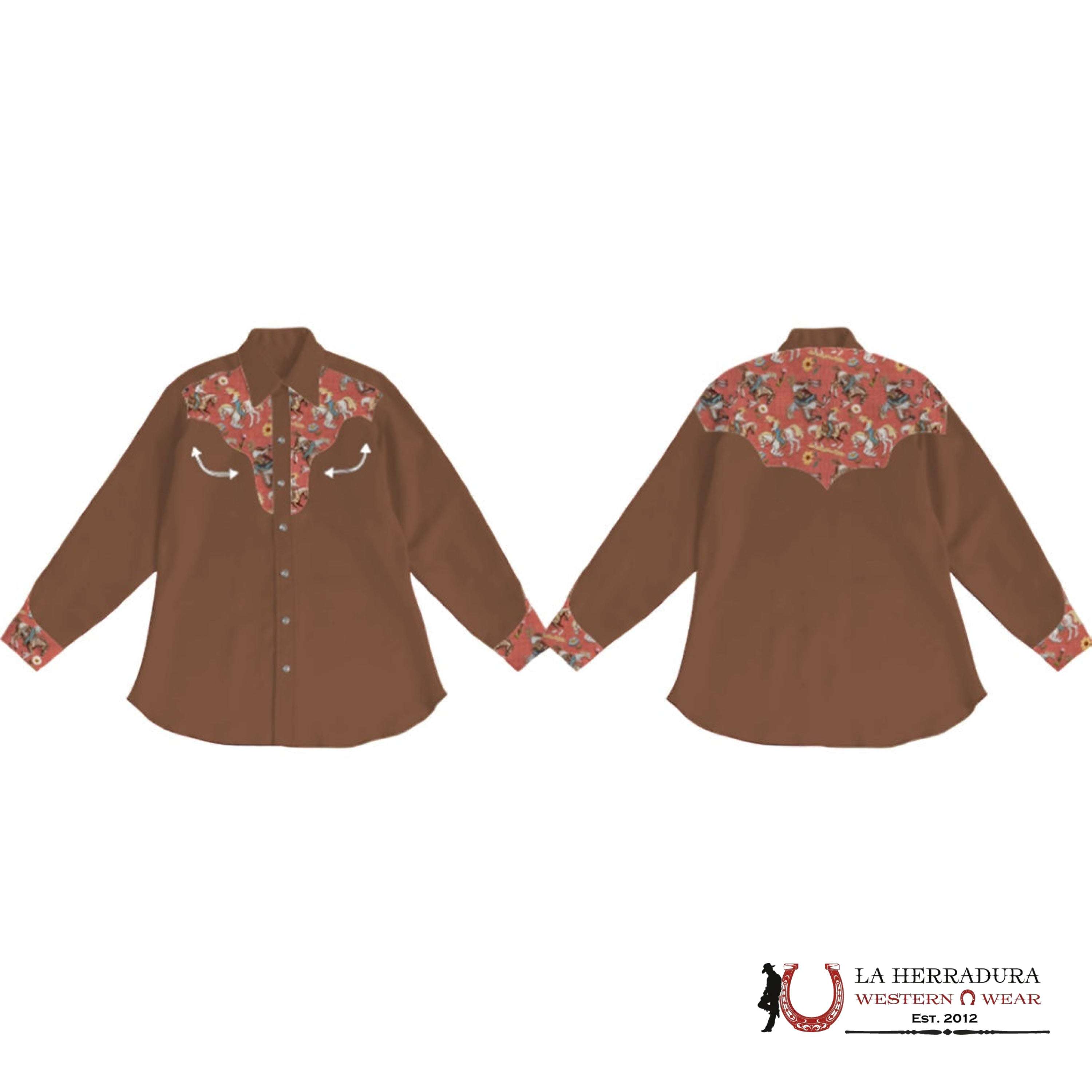 Shea Baby Brown Vintage Pearl Snap Shirt Toddler (2T-5T) Niños