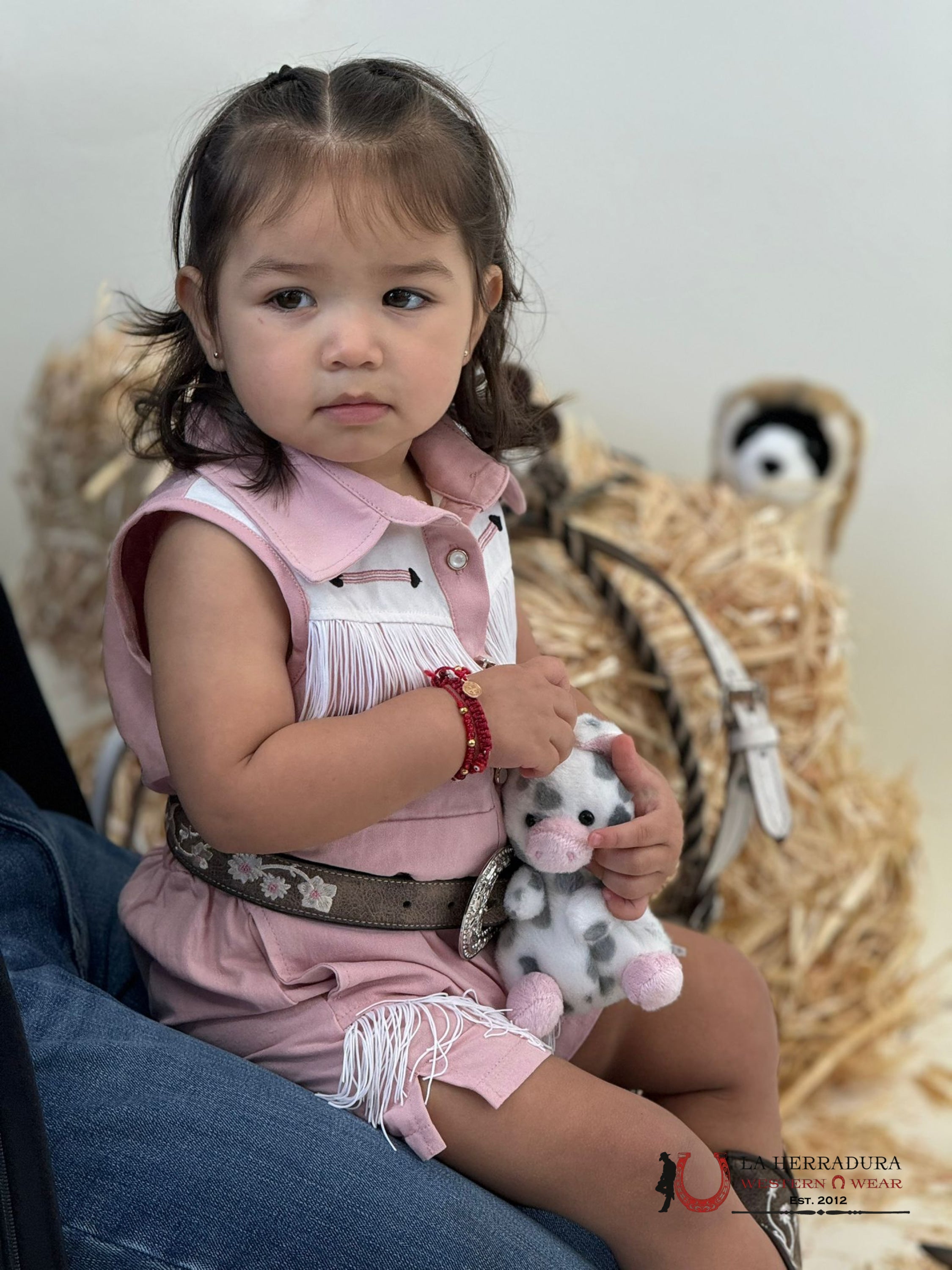 Shea Baby Onesie Pink Fringe Niños