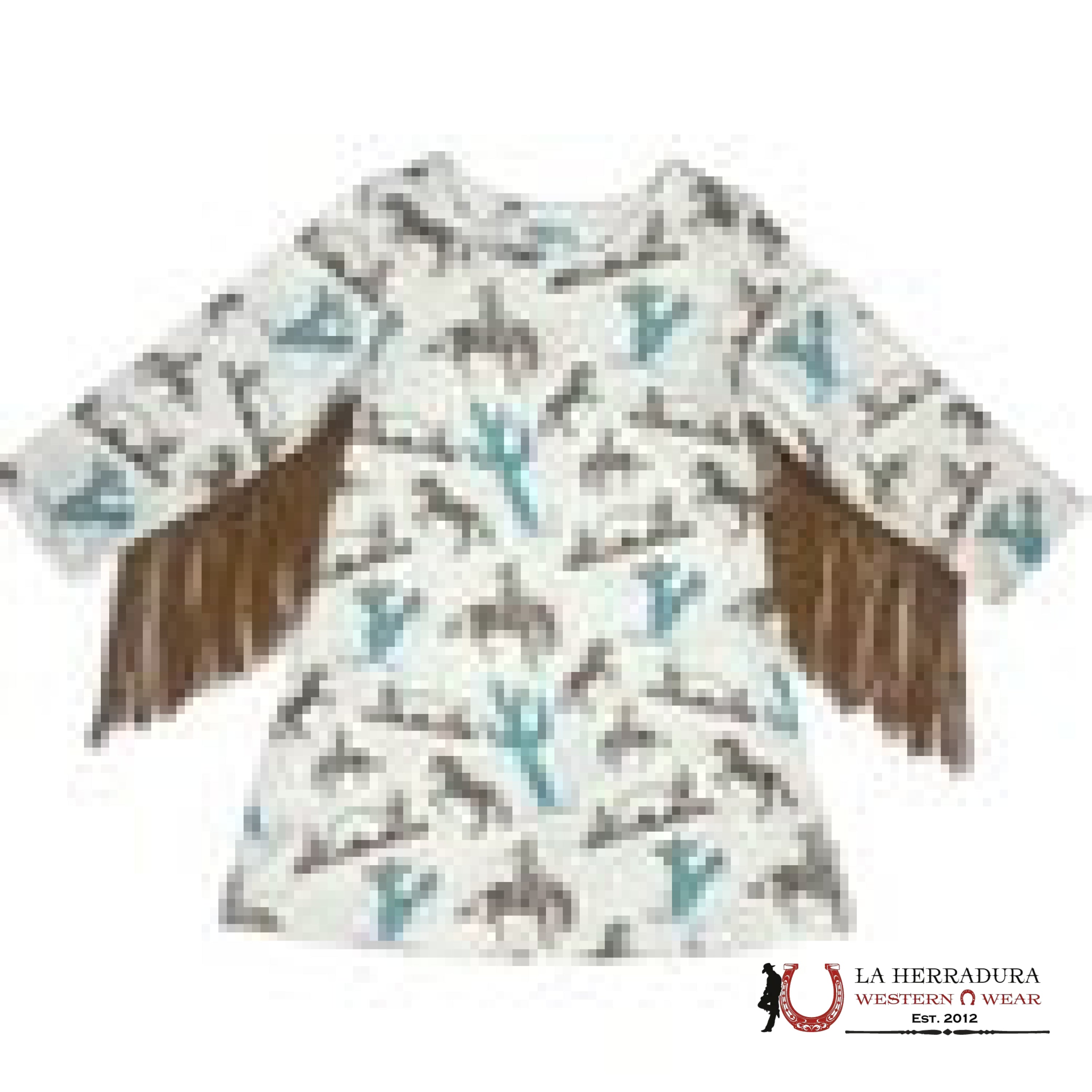 Shea Baby White With Western Print Long Sleeve Dress SDRF27 NIÑOS