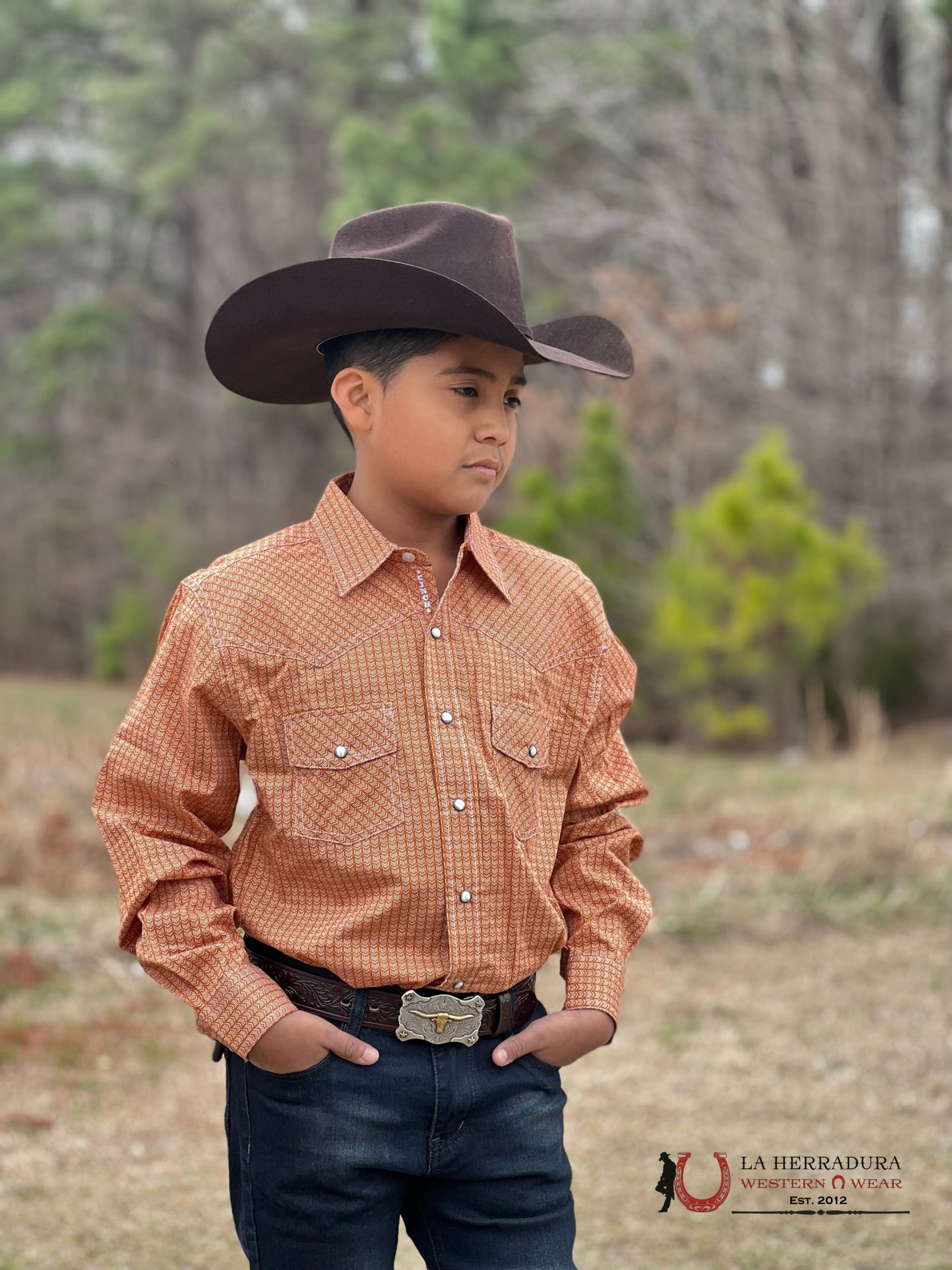 Shirts For Kids Cinch Naranja/Blancas Niños