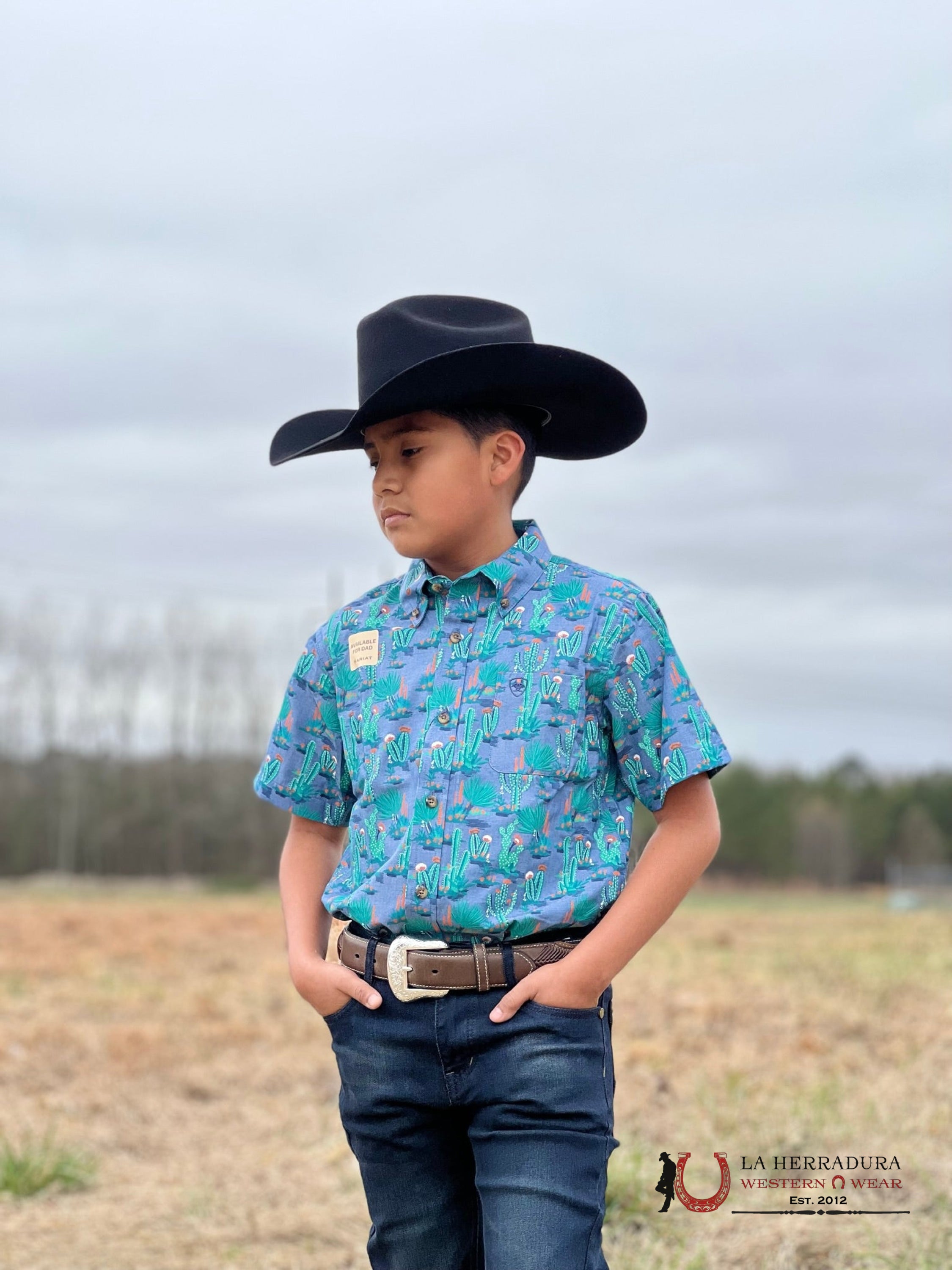 Shirts For Kisd Ariat Cactus Mint Manga Corta Niños