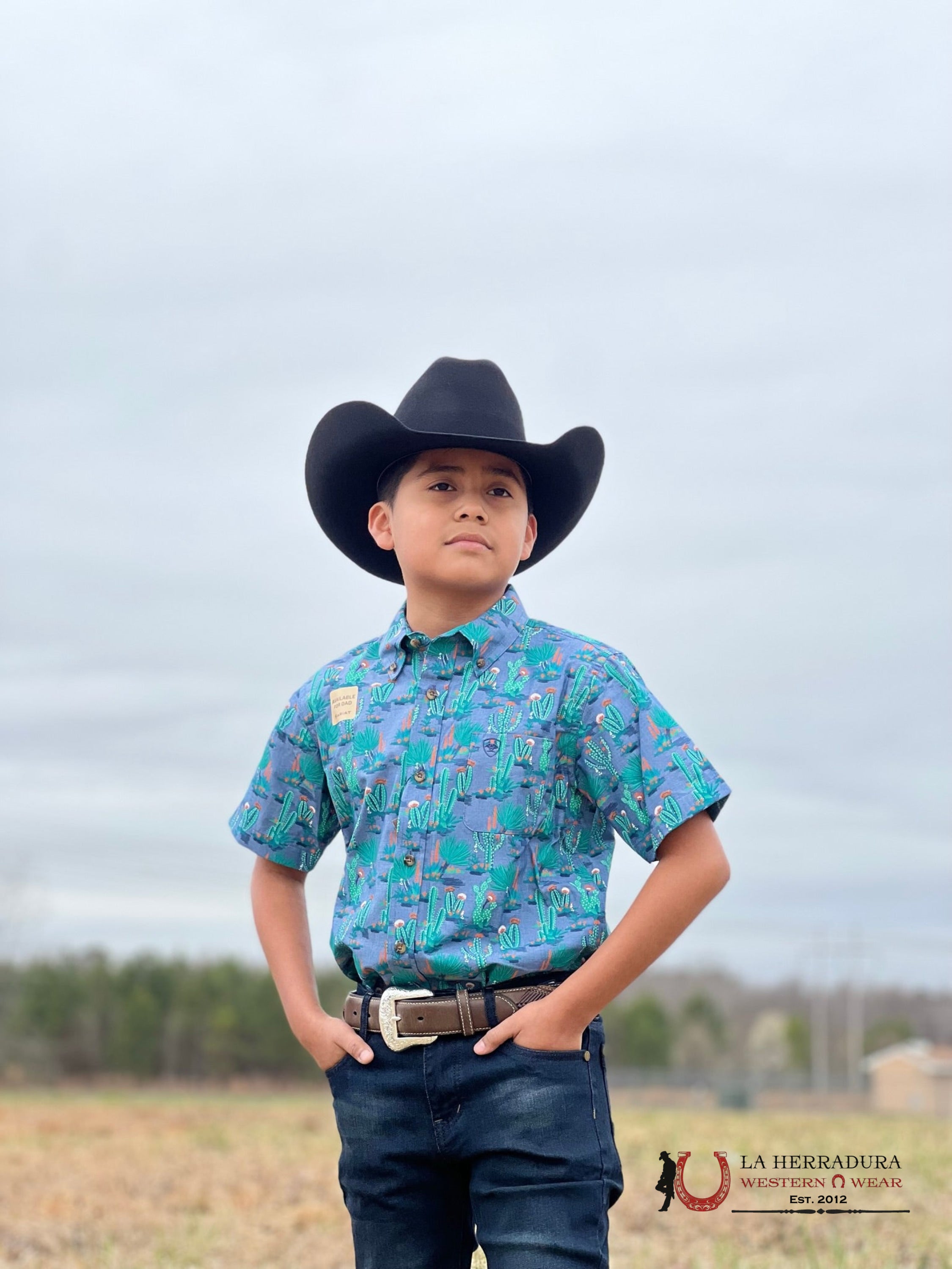Shirts For Kisd Ariat Cactus Mint Manga Corta Niños