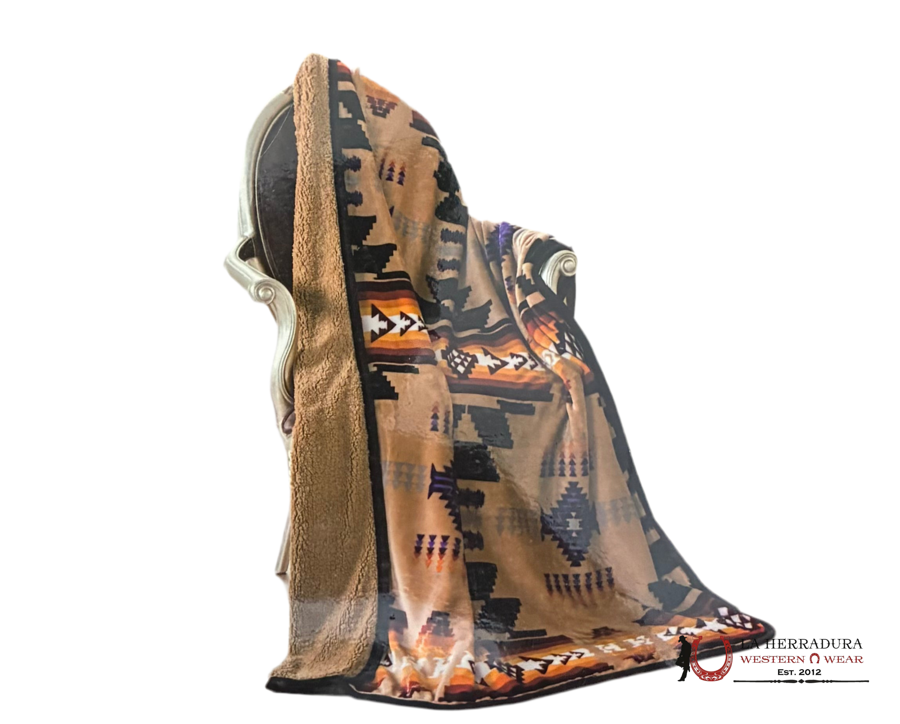 SILK TOUCH SHERPA THROW BLANKED BROWN 16112 Unisex