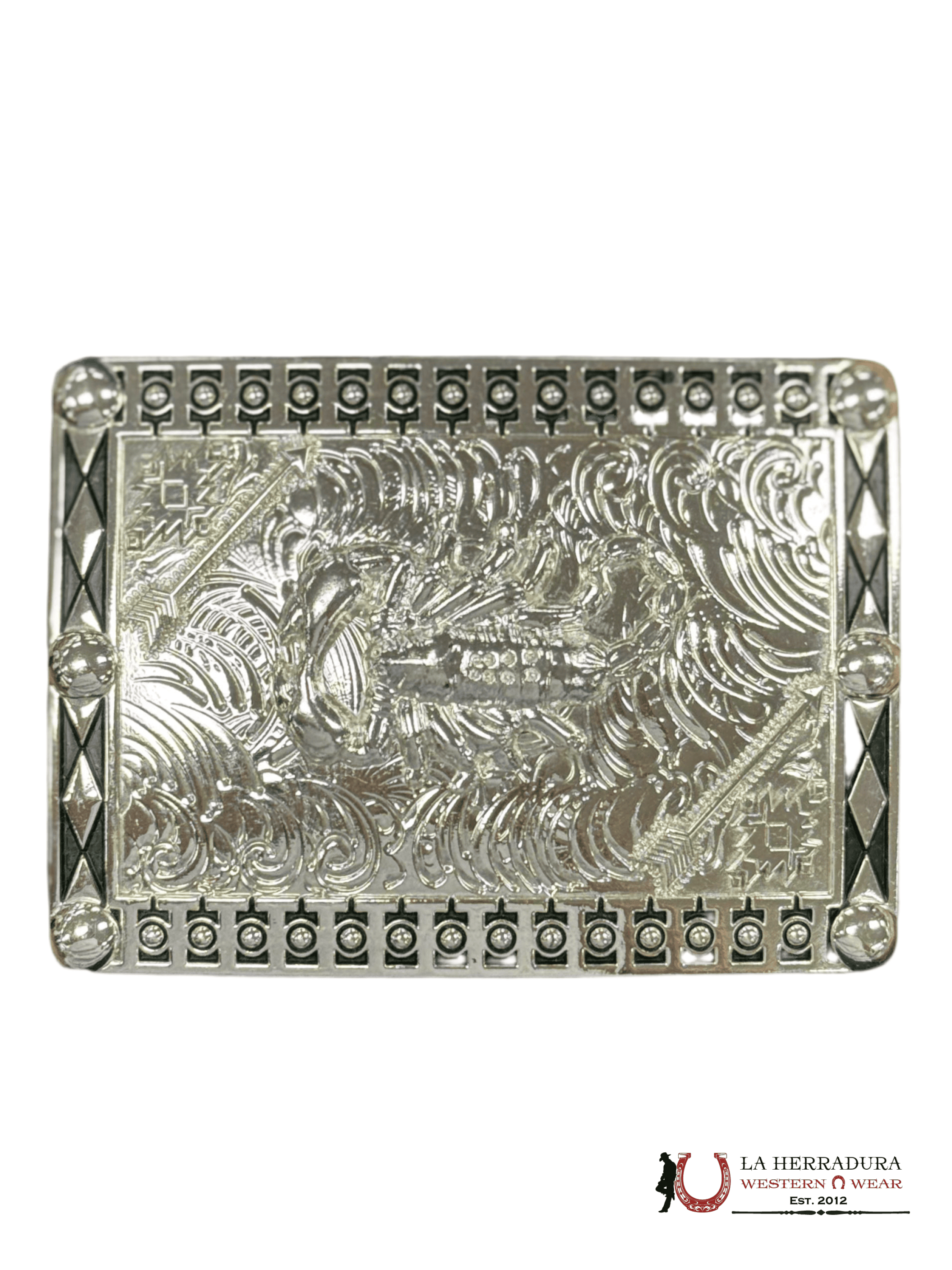 SILVER AND BLACK SCORPION SQUARE BUCKLE ACCESORIOS