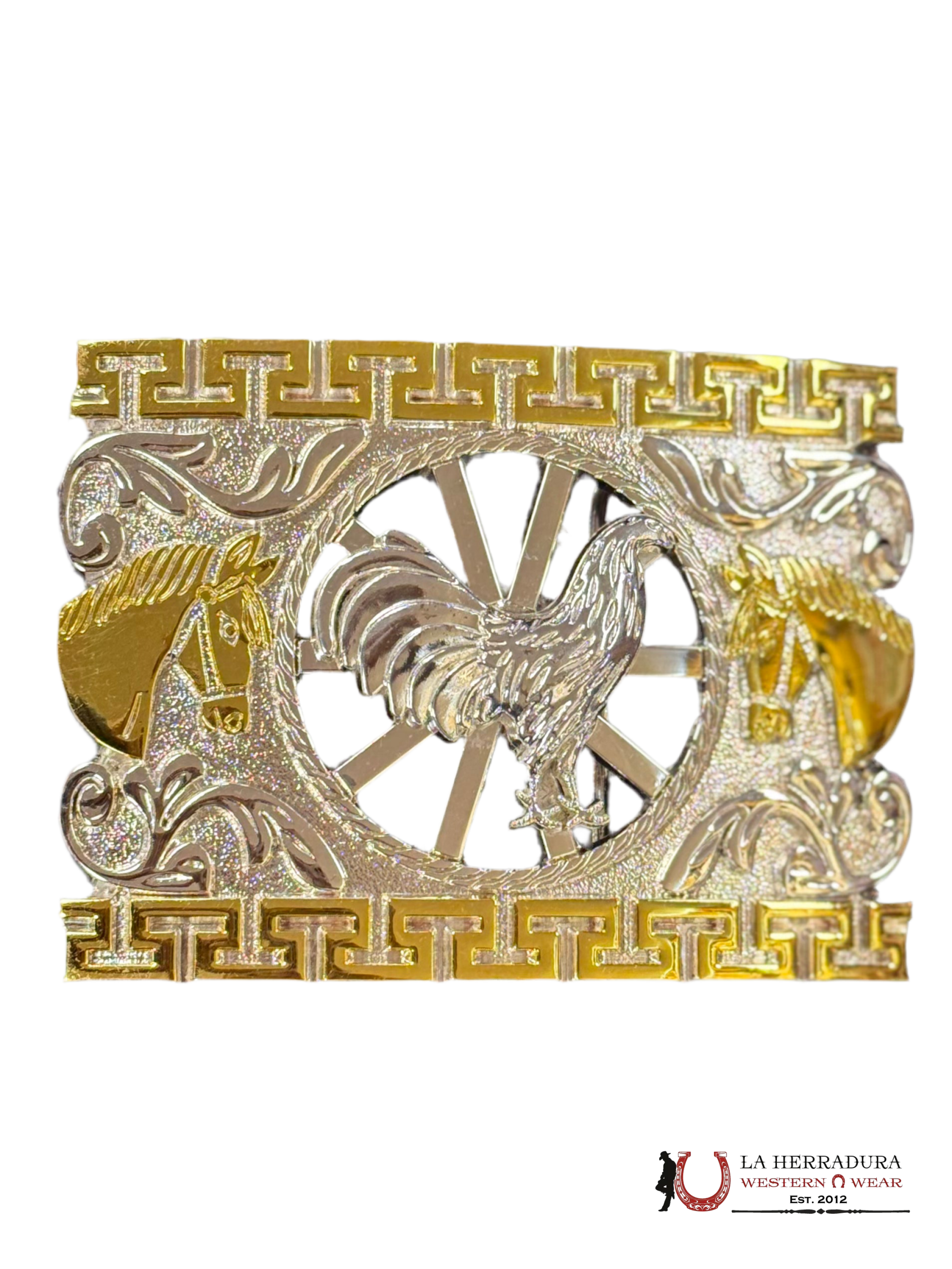 SILVER GALLO GOLD DETAILS SQUARE BUCKLE ACCESORIOS