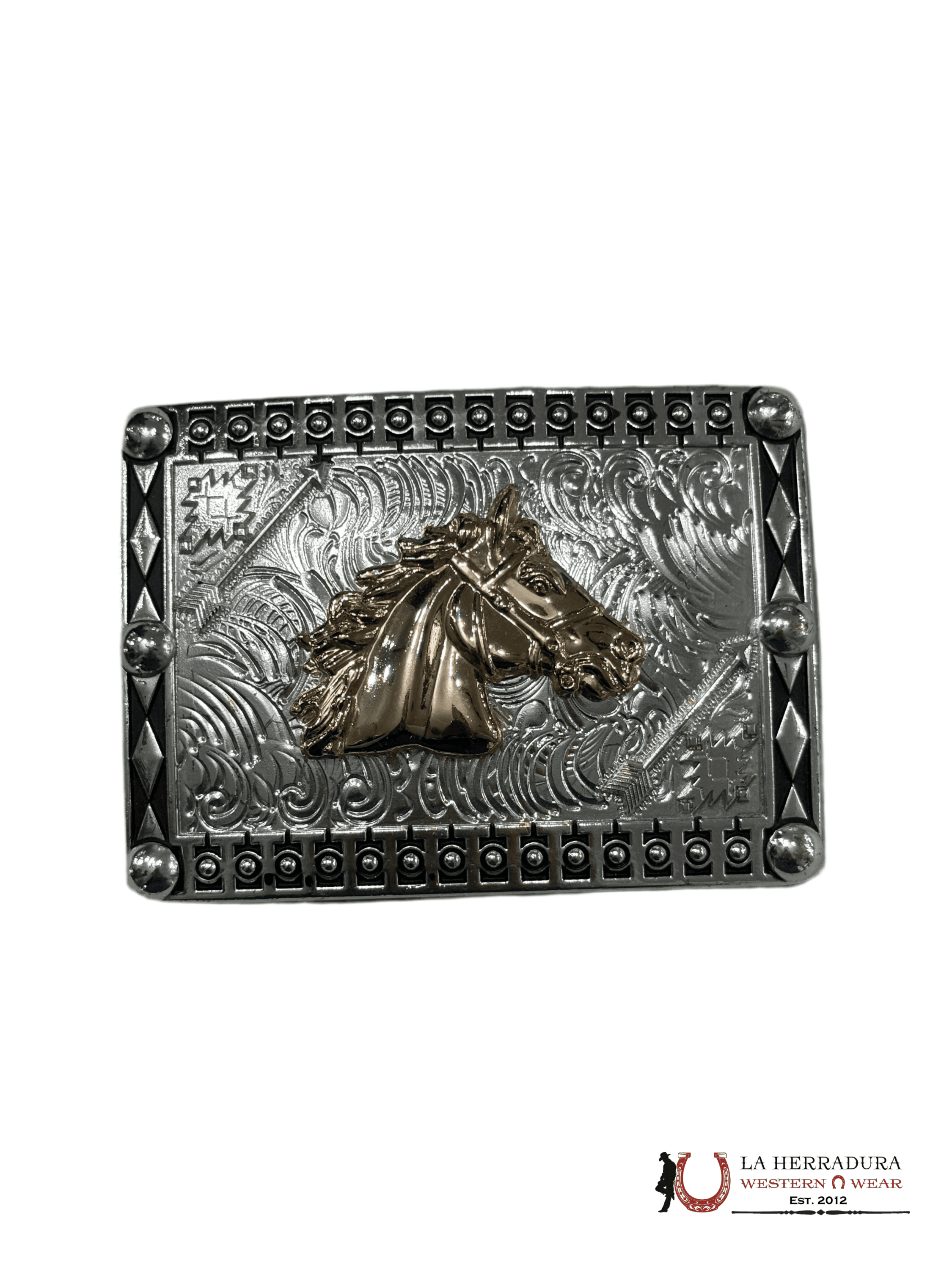 SILVER HORSE SQUARE BUCKLE ACCESORIOS