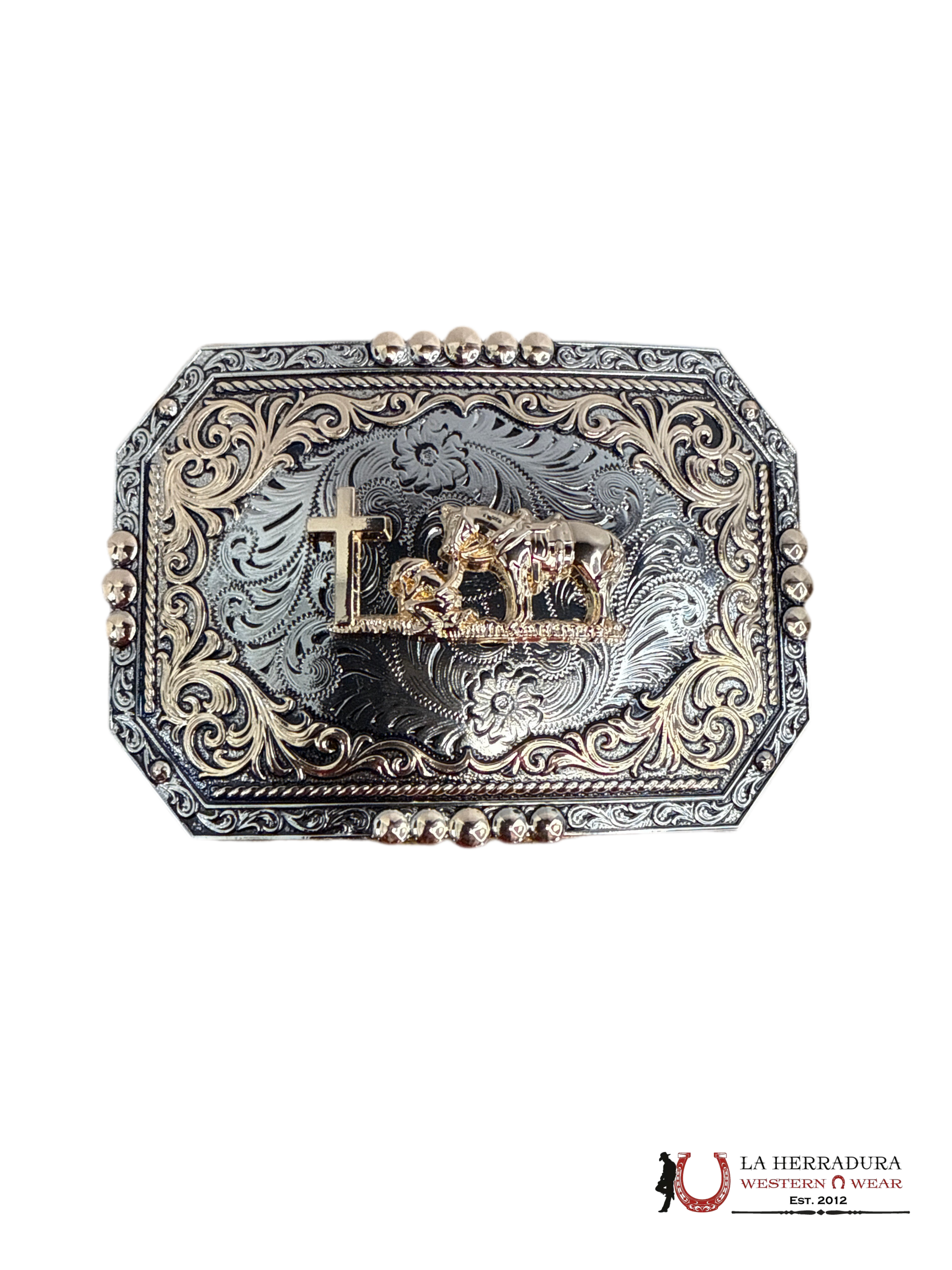 SILVER ROSE GOLD JINETE SQUARE BUCKLE ACCESORIOS