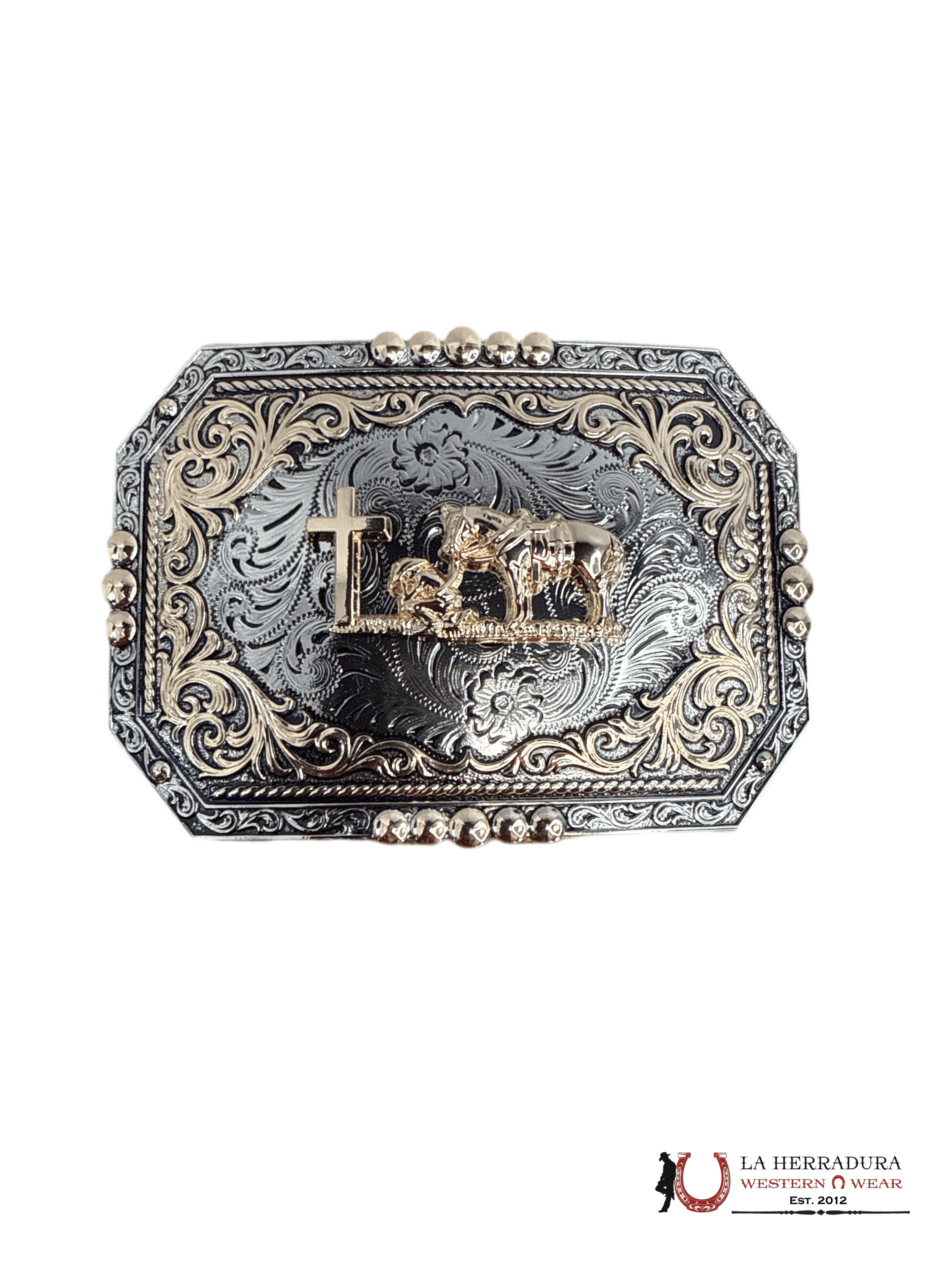 SILVER ROSE GOLD JINETE SQUARE BUCKLE ACCESORIOS