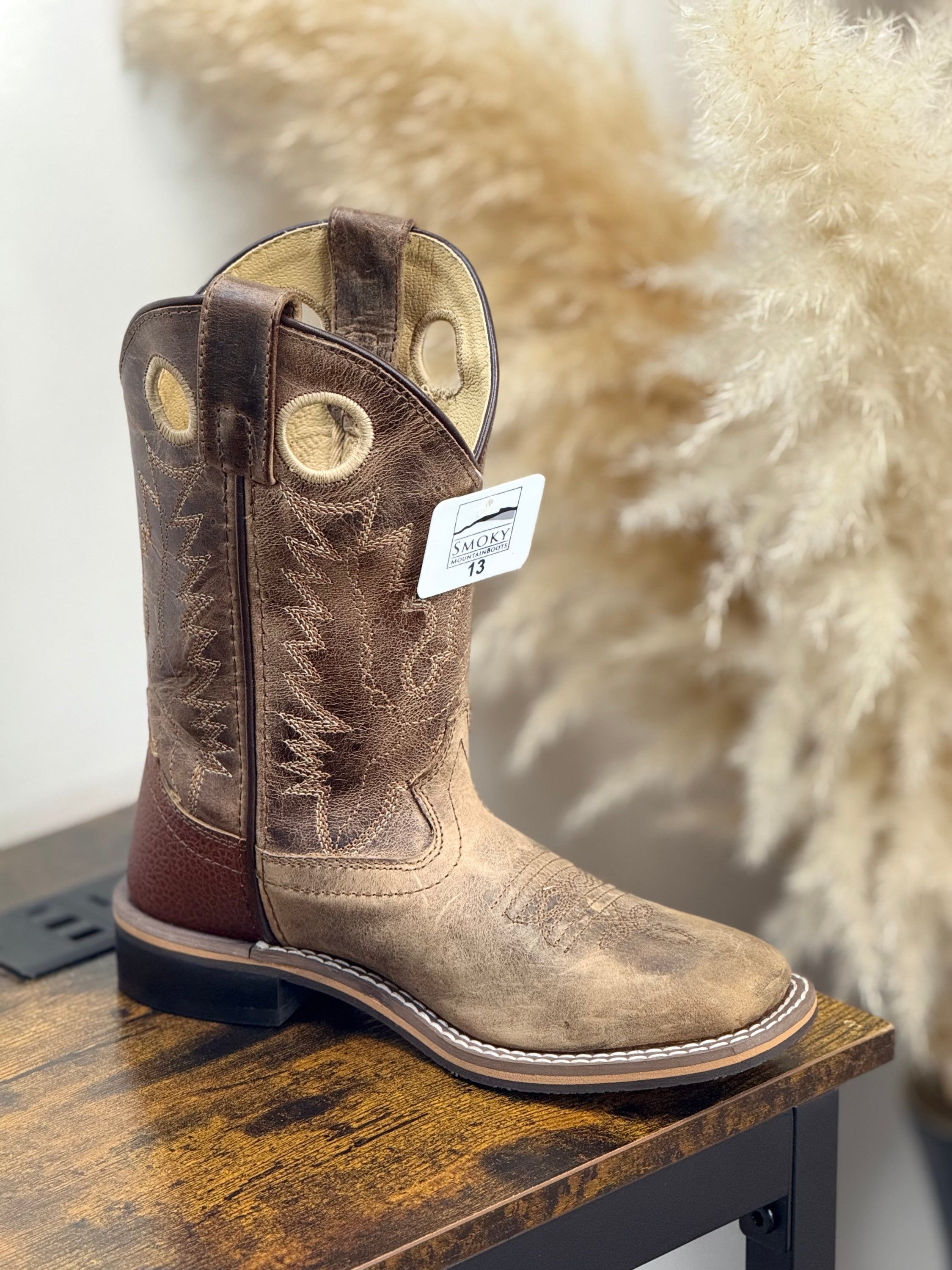 SMOKY MOUNTAIN BOOTS RUSTIC BROWN NATURAL TUBE 13 JUNIOR / 20 MEX NIÑOS