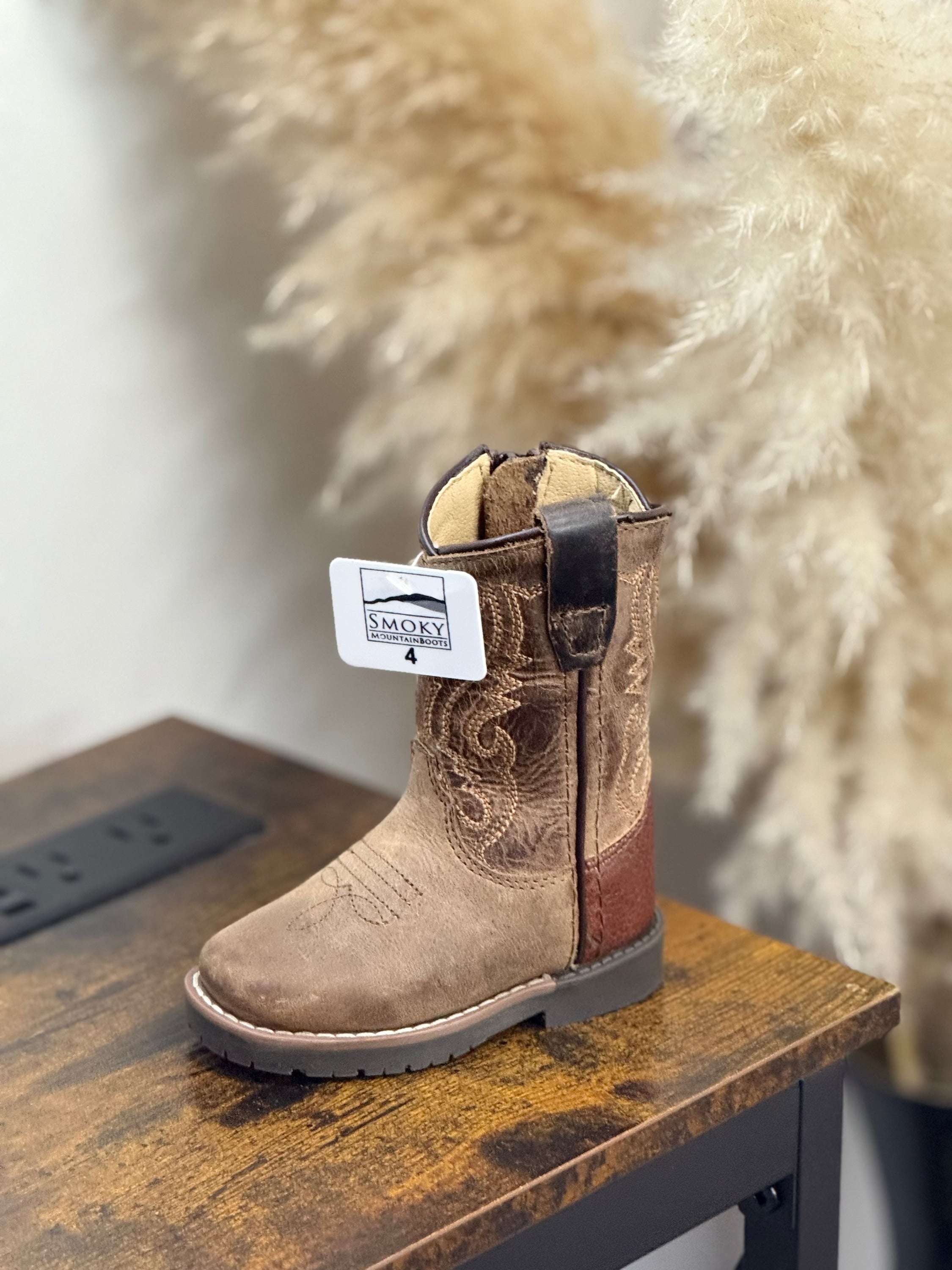 SMOKY MOUNTAIN BOOTS RUSTIC BROWN NATURAL TUBE 4 TODDLER / 11 MEX NIÑOS
